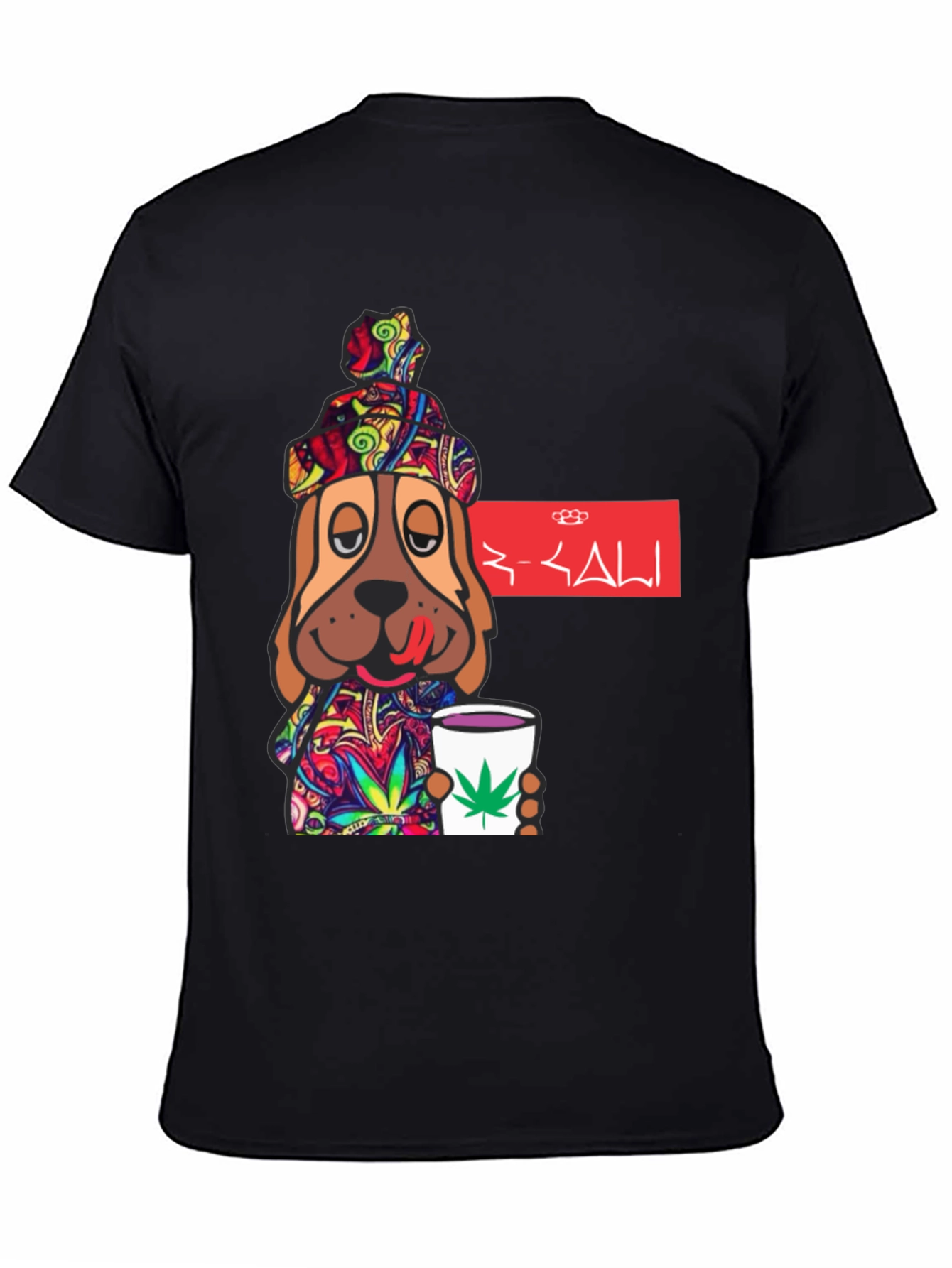 Novelty Dog Graphic T-Shirt - Cannabis Cup Design