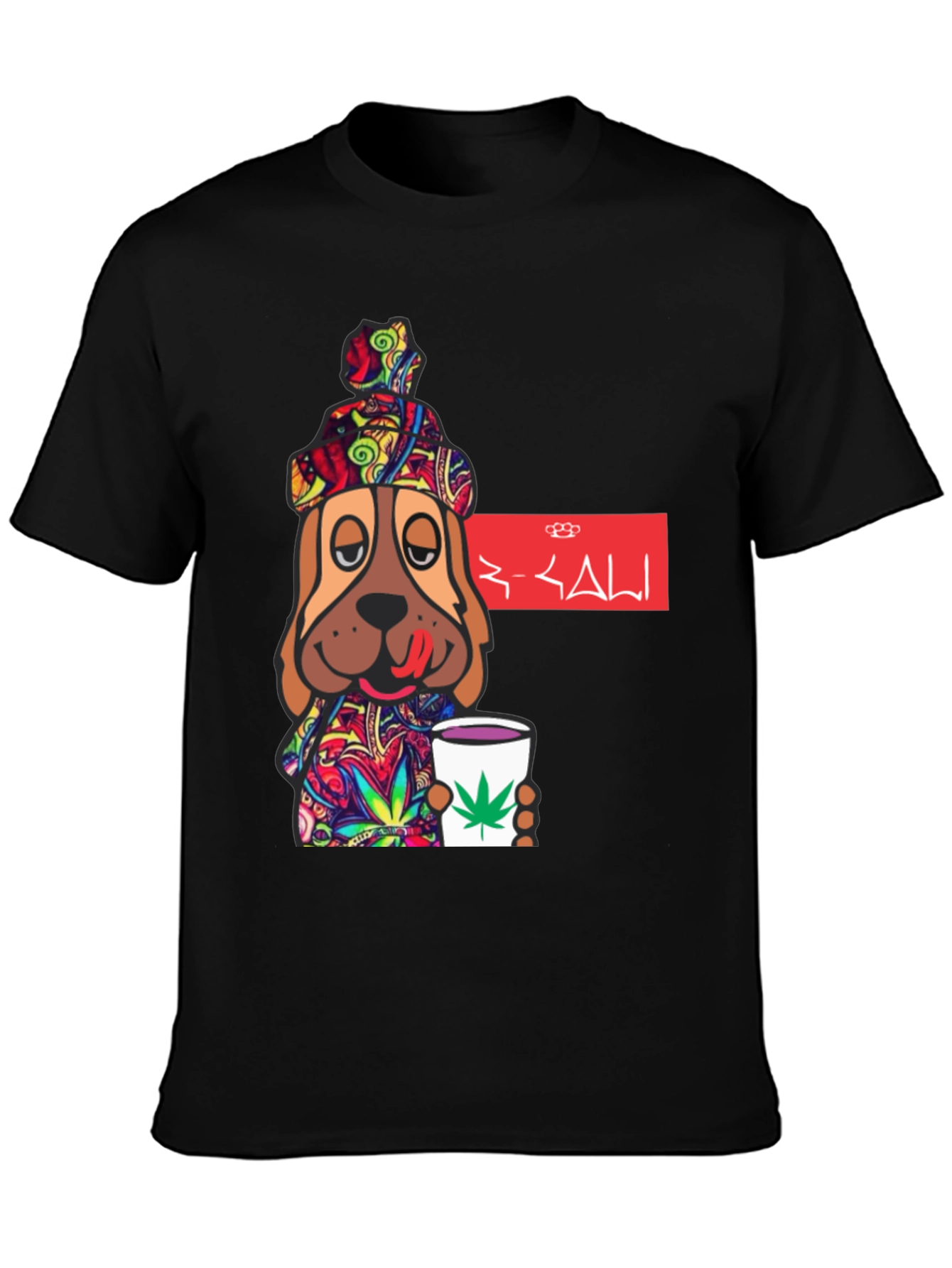 Novelty Dog Graphic T-Shirt - Cannabis Cup Design