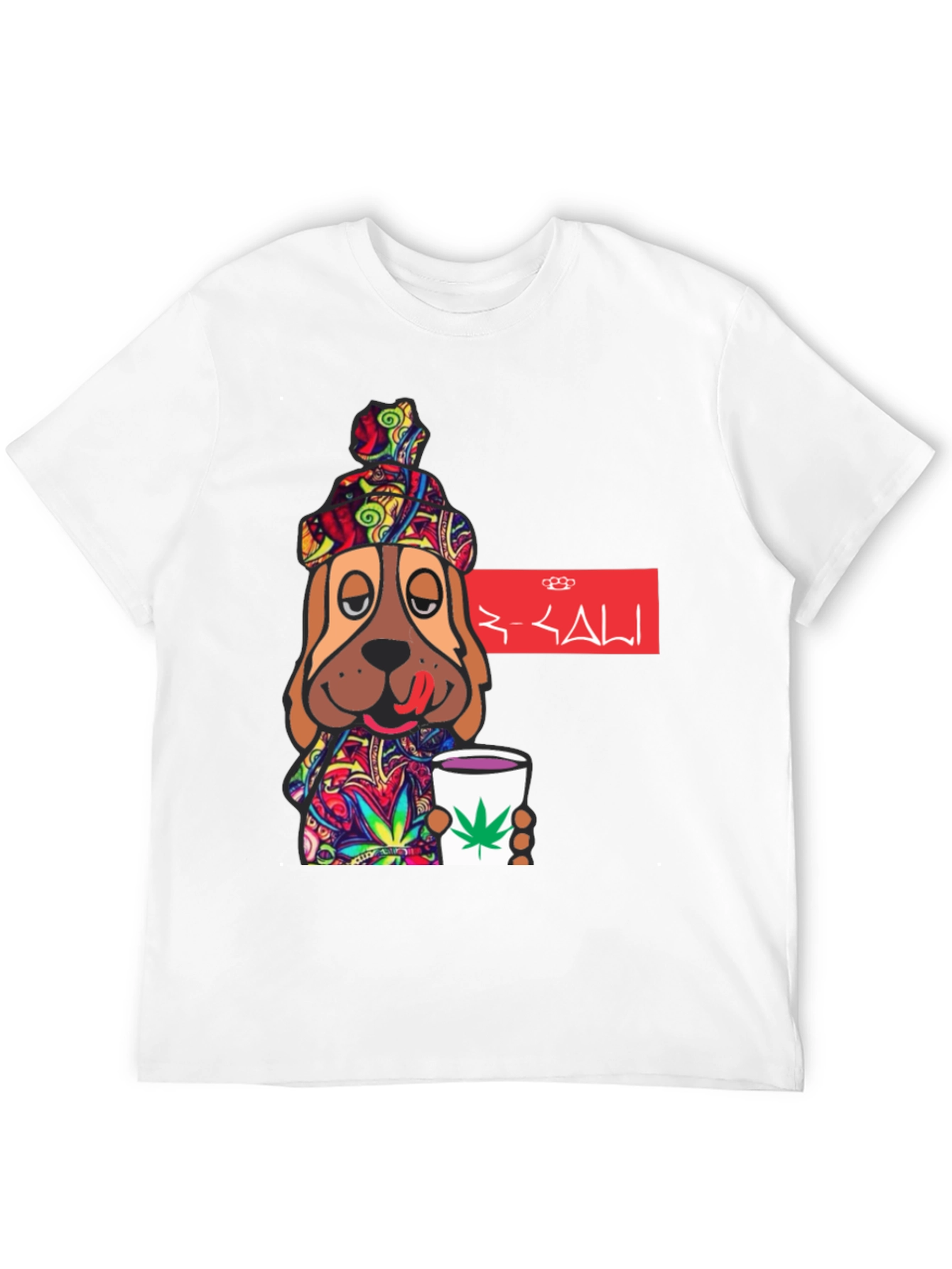Novelty Dog Graphic T-Shirt - Cannabis Cup Design