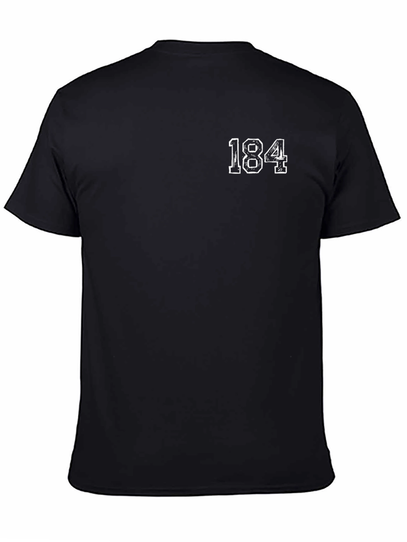 Mens Black T-Shirt with 184 Graphic
