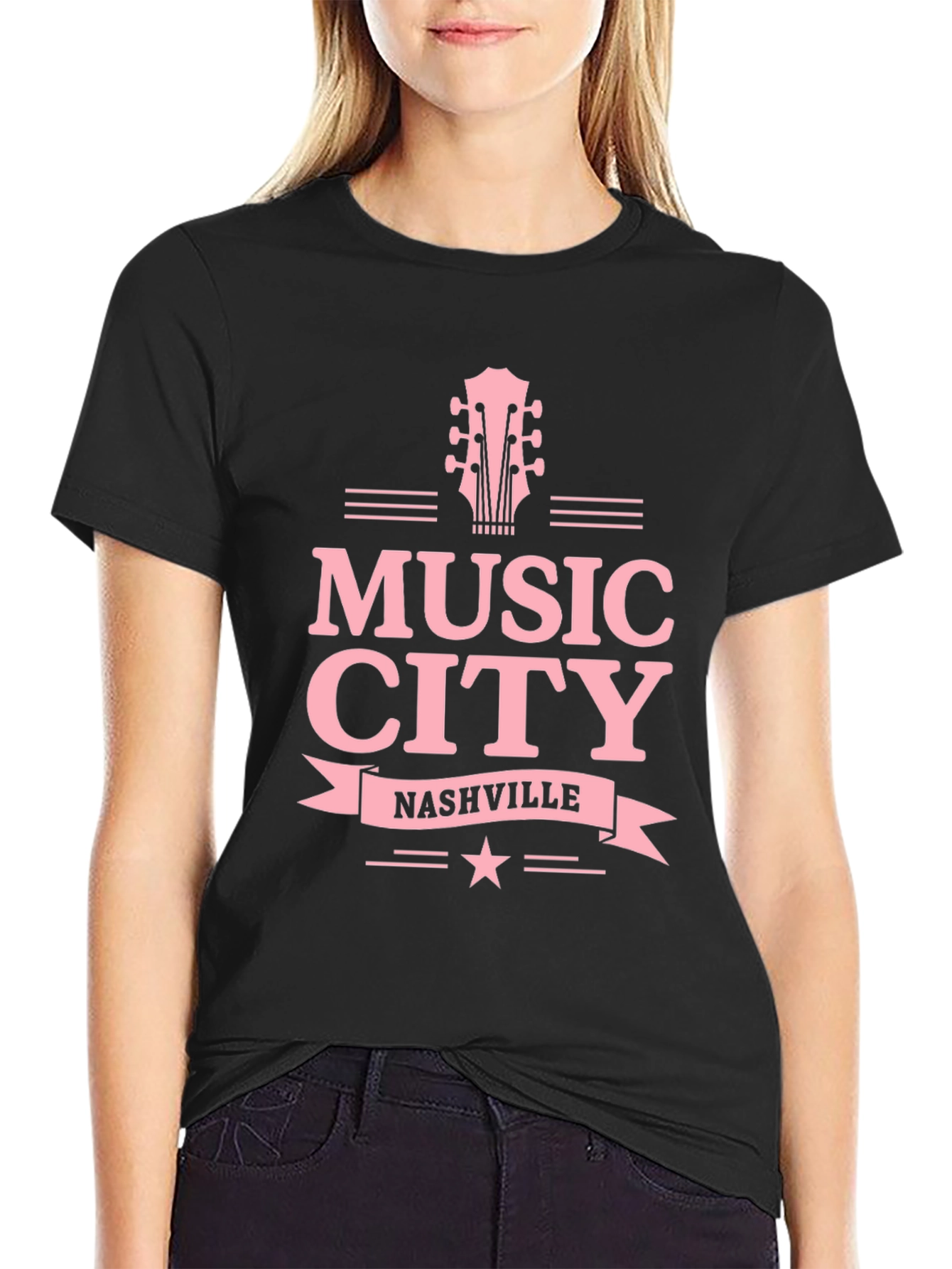 Music City Nashville Guitar Graphic Tee