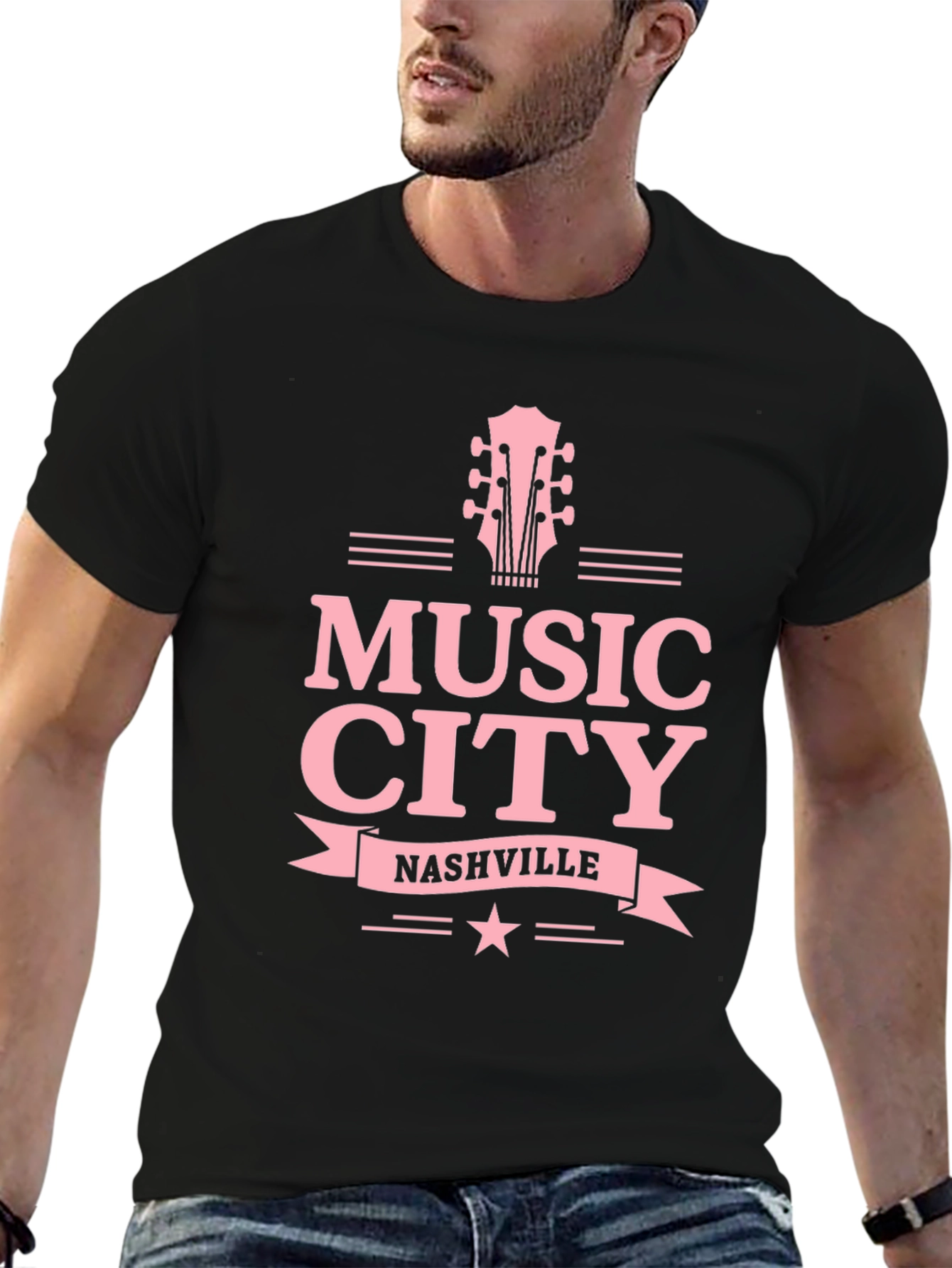 Music City Nashville Guitar Graphic Tee