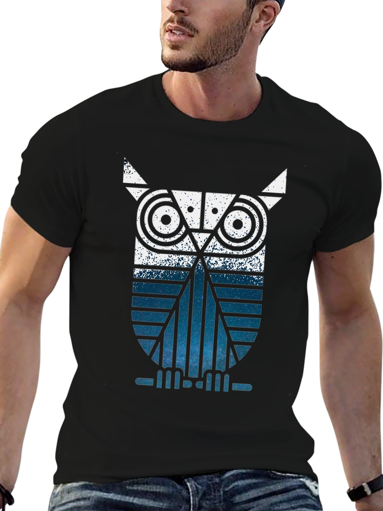 Geometric Owl Graphic Tee - Modern Style