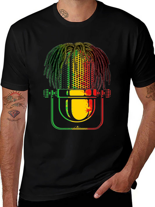 Rasta Microphone T-Shirt - Reggae Music Tee