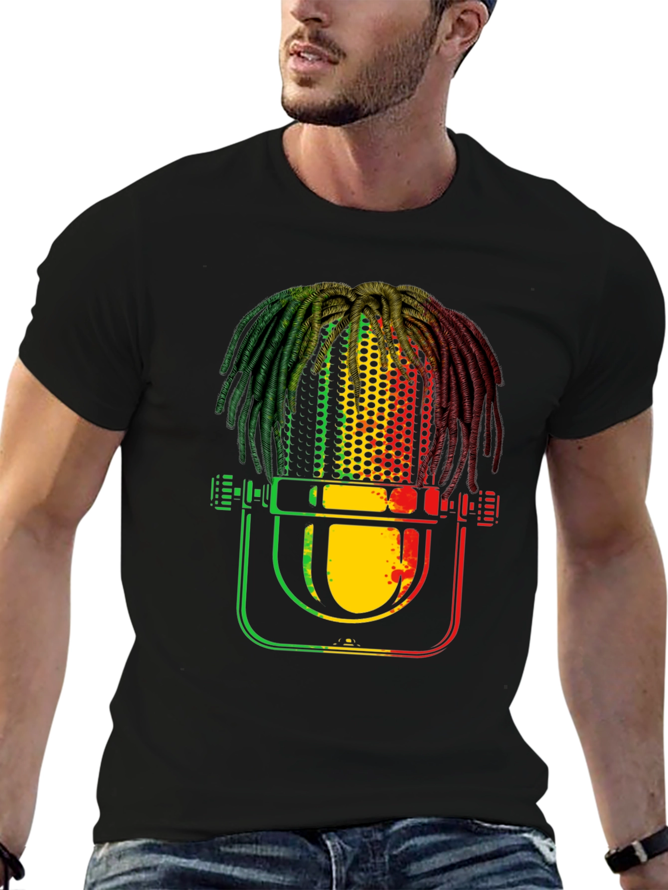 Rasta Microphone T-Shirt - Reggae Music Tee