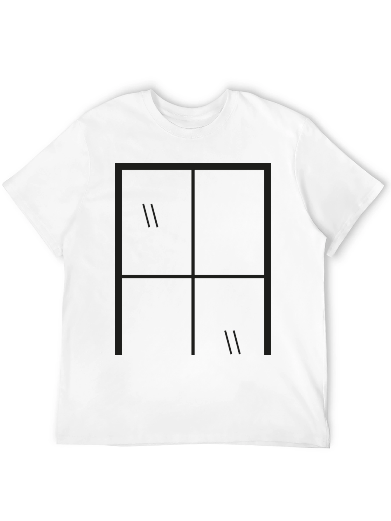 Minimalist Window Pane Graphic Tee - Black