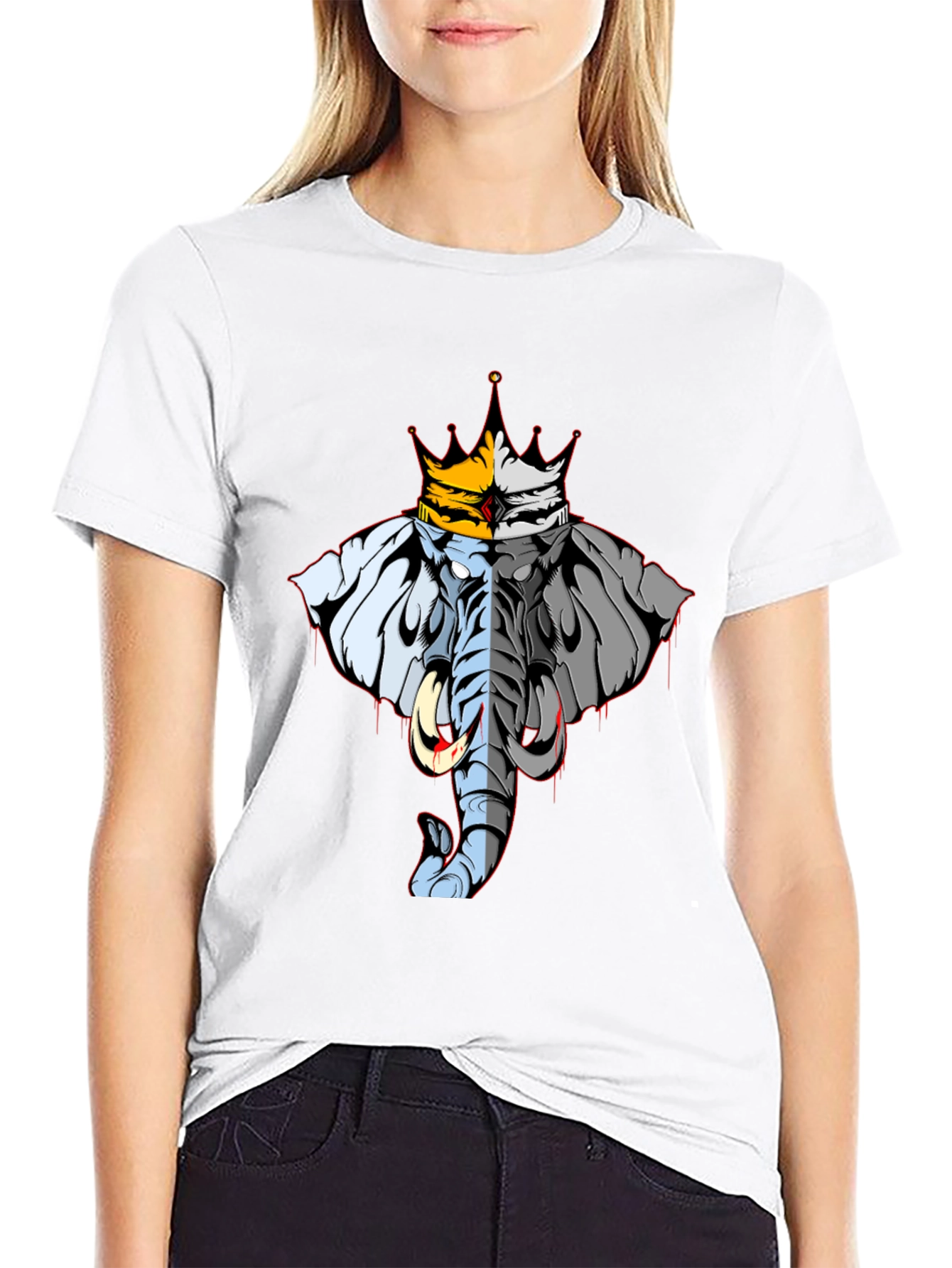 King Elephant Graphic Tee - Unique Design Black T-Shirt