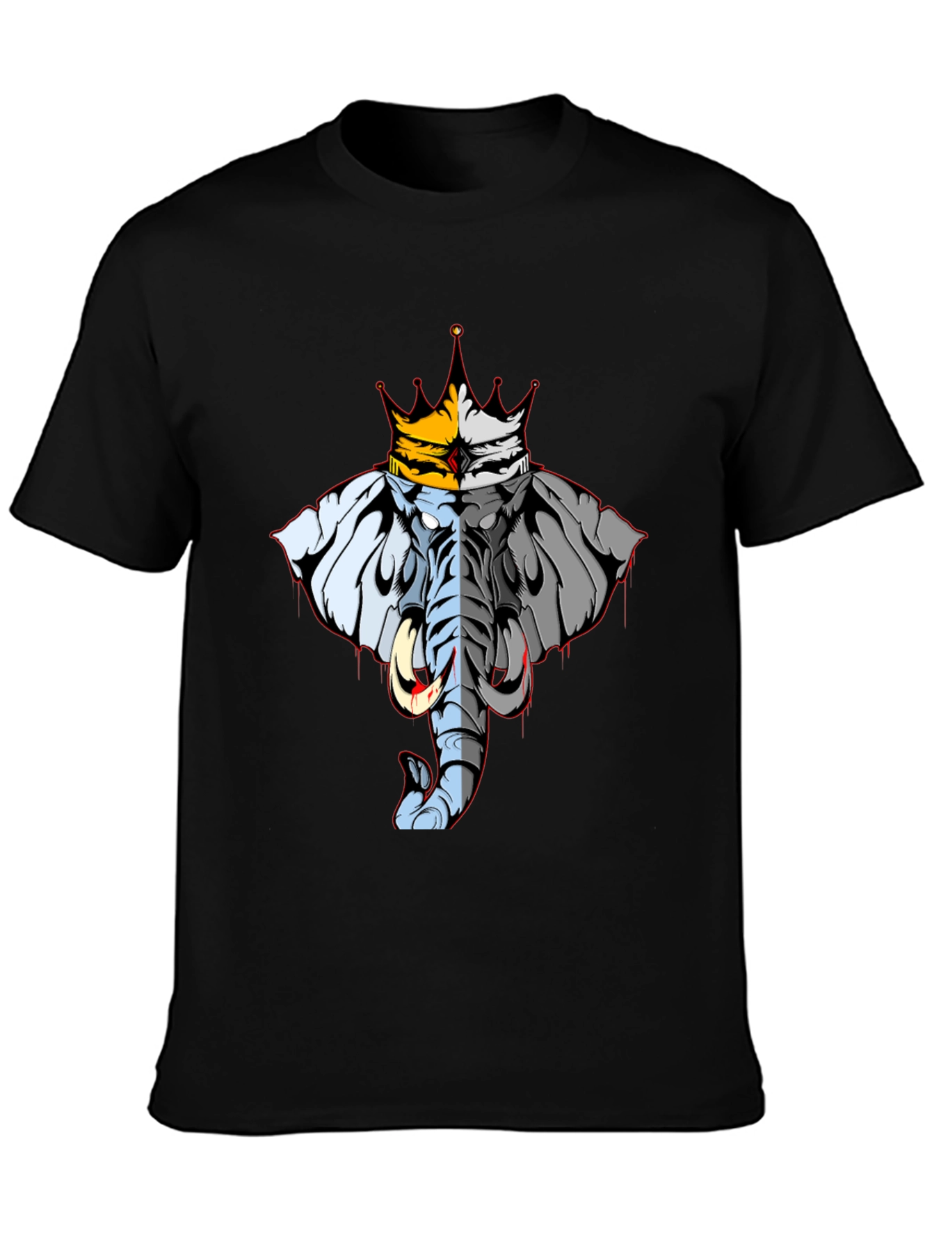 King Elephant Graphic Tee - Unique Design Black T-Shirt