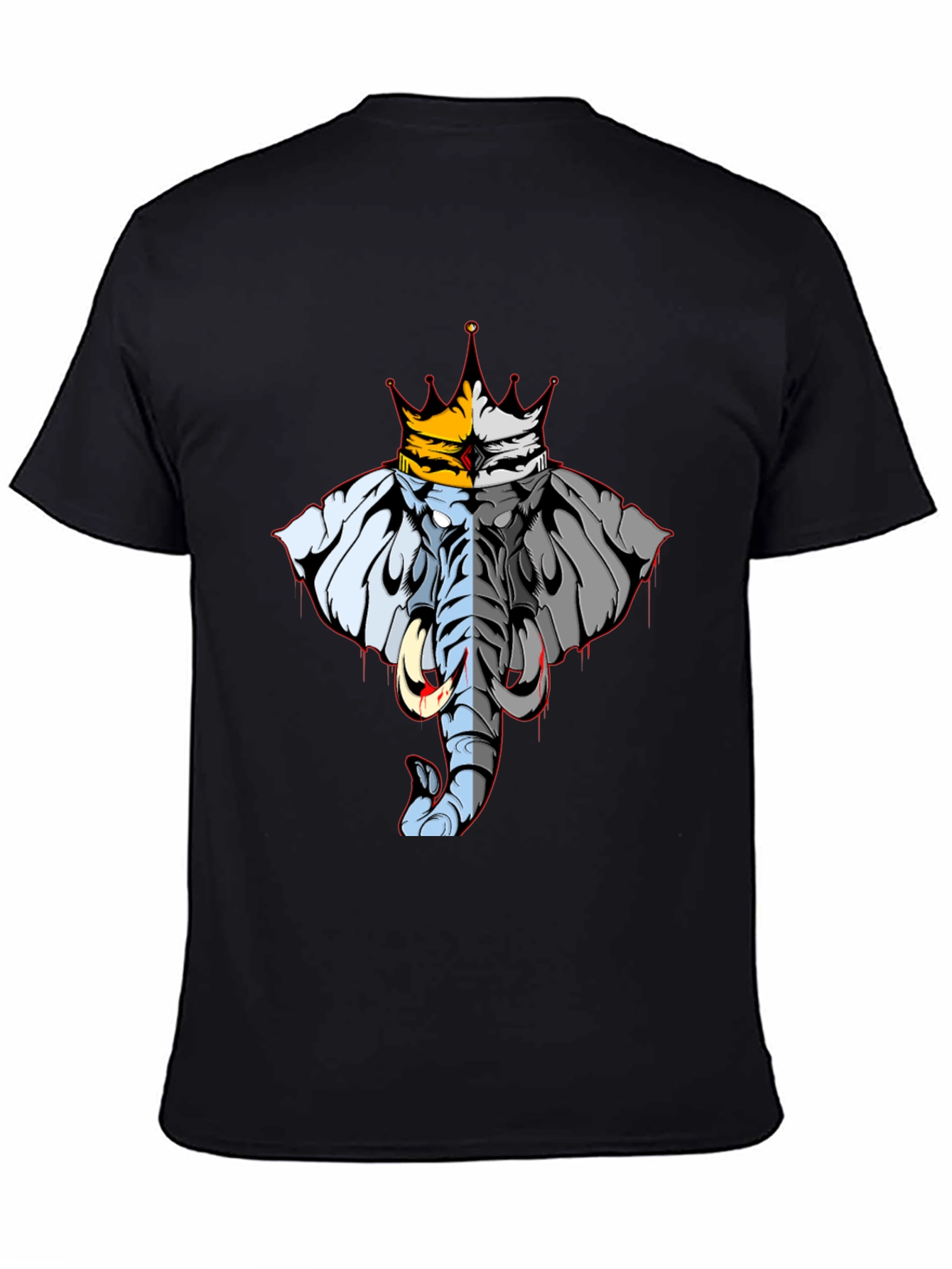 King Elephant Graphic Tee - Unique Design Black T-Shirt