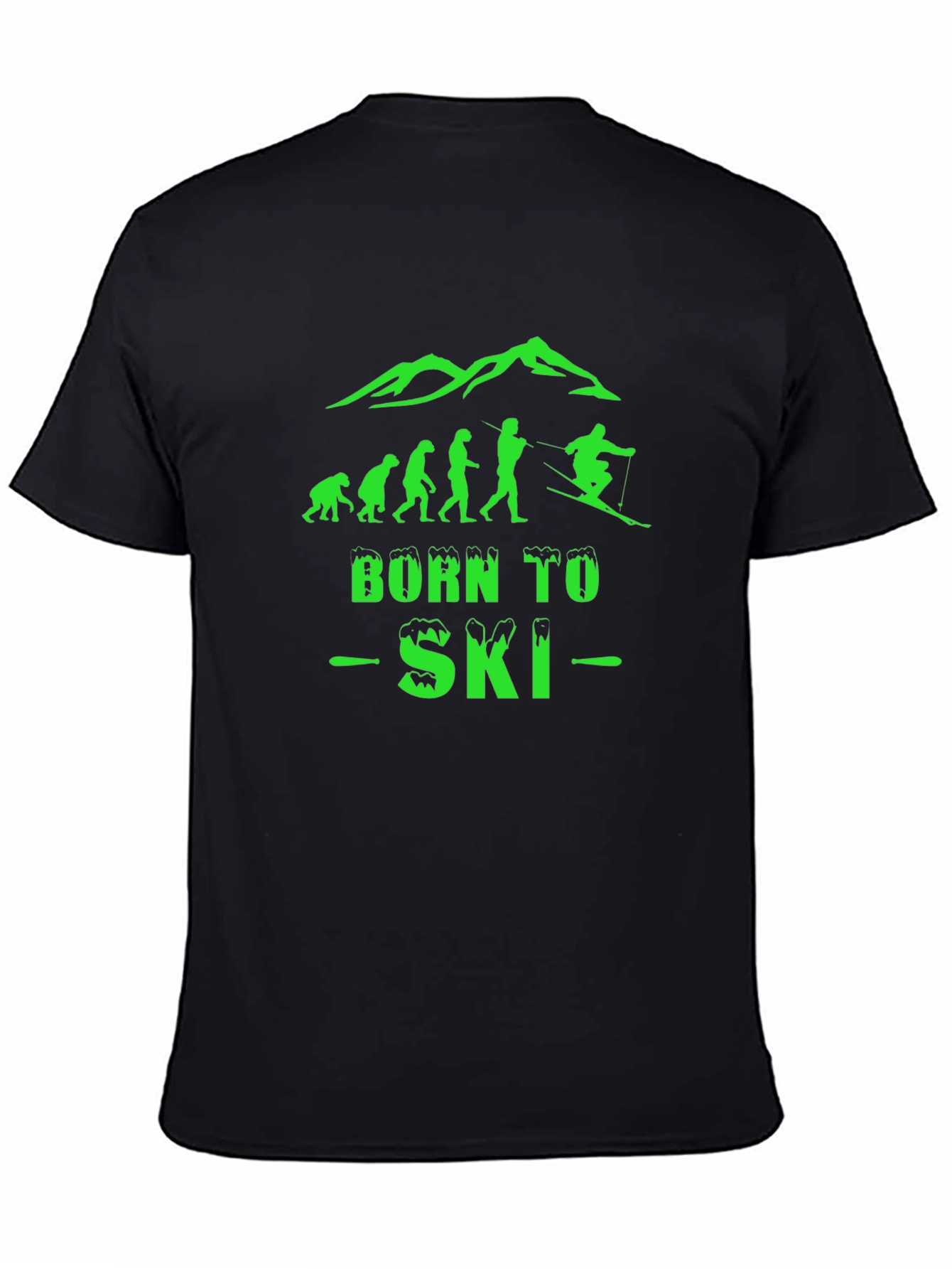 Born To Ski Black Graphic T-Shirt