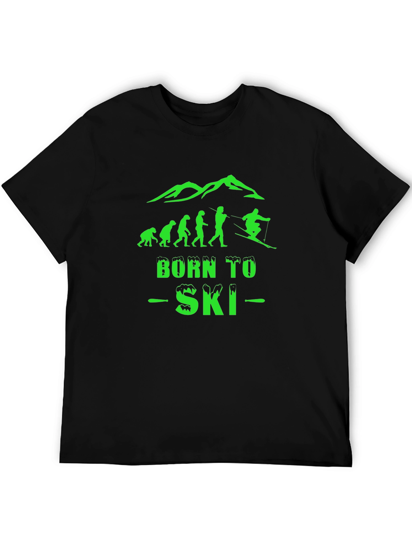 Born To Ski Black Graphic T-Shirt