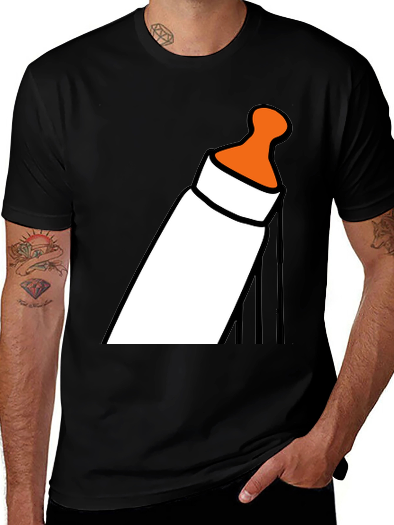 Baby Bottle Graphic T-Shirt - Funny Novelty Tee