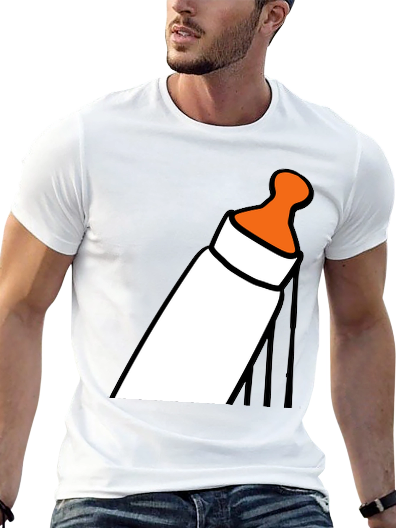 Baby Bottle Graphic T-Shirt - Funny Novelty Tee