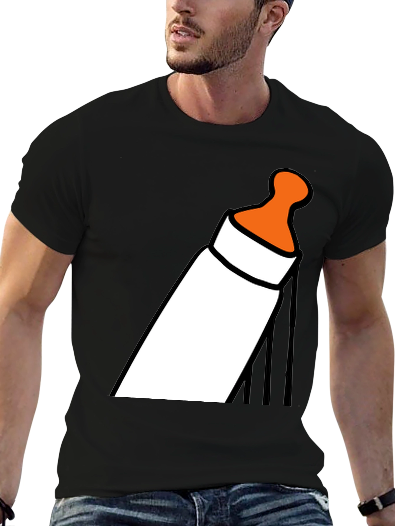 Baby Bottle Graphic T-Shirt - Funny Novelty Tee