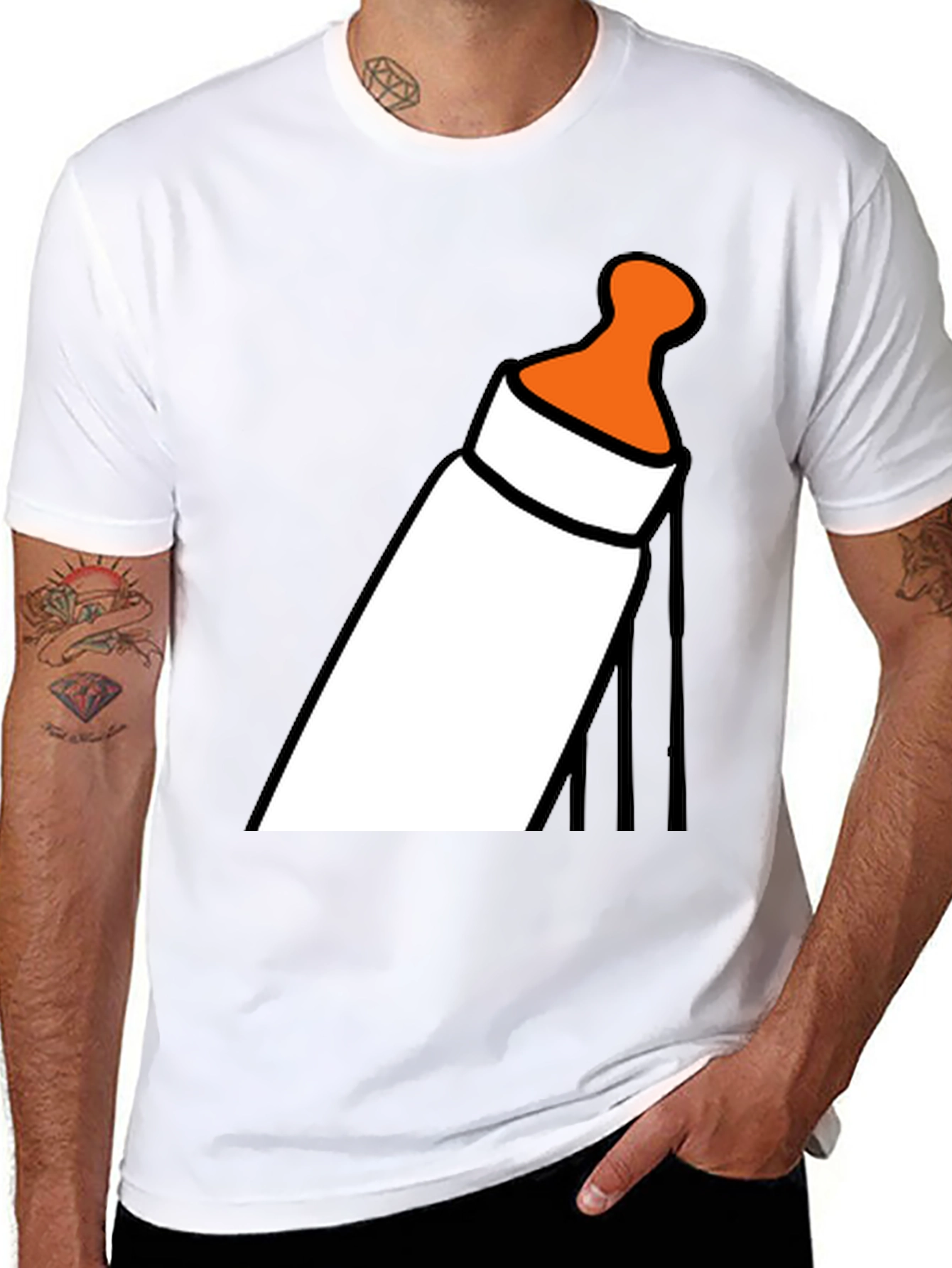 Baby Bottle Graphic T-Shirt - Funny Novelty Tee