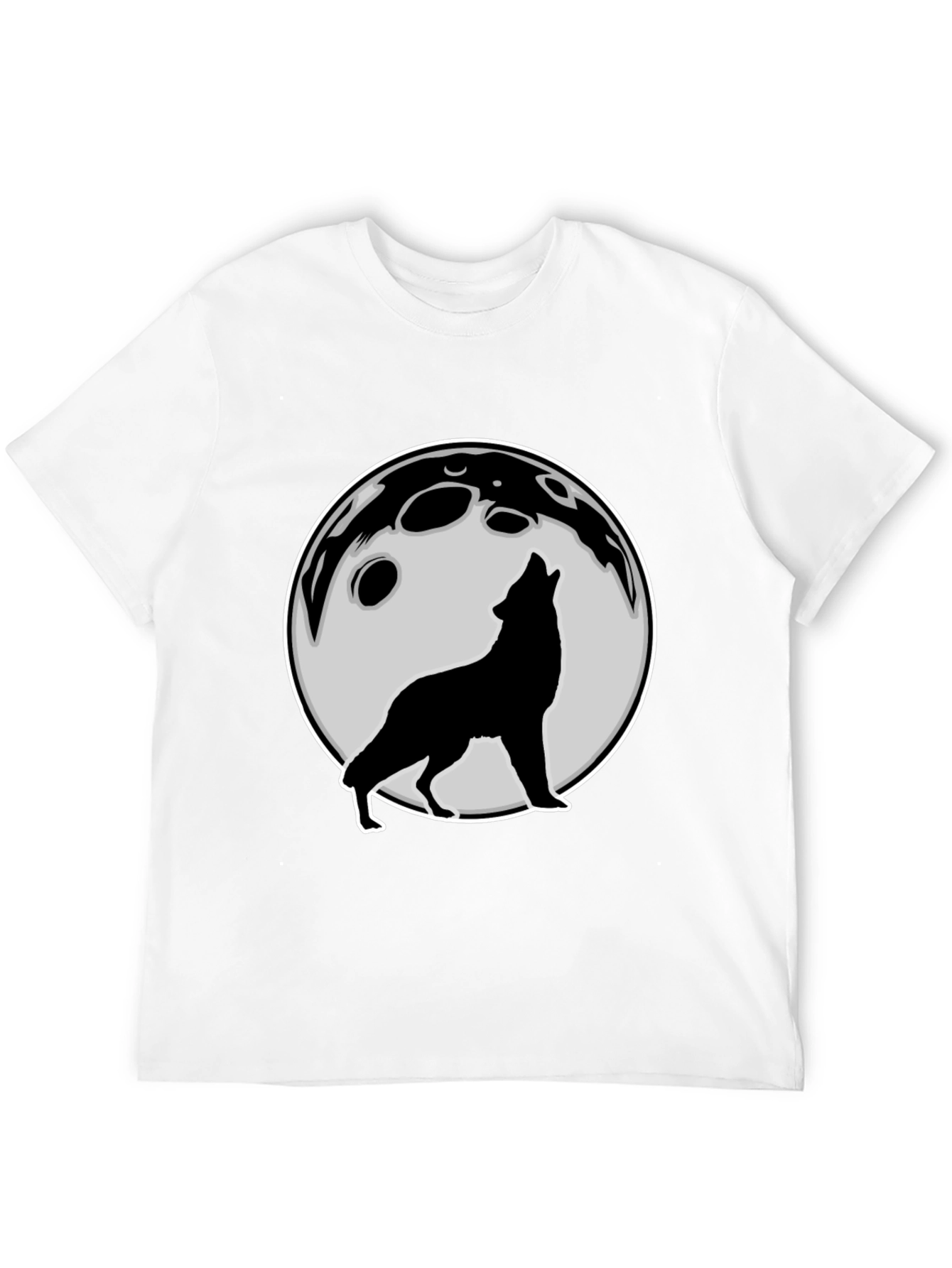 Wolf Howling at Moon Graphic Tee - Black