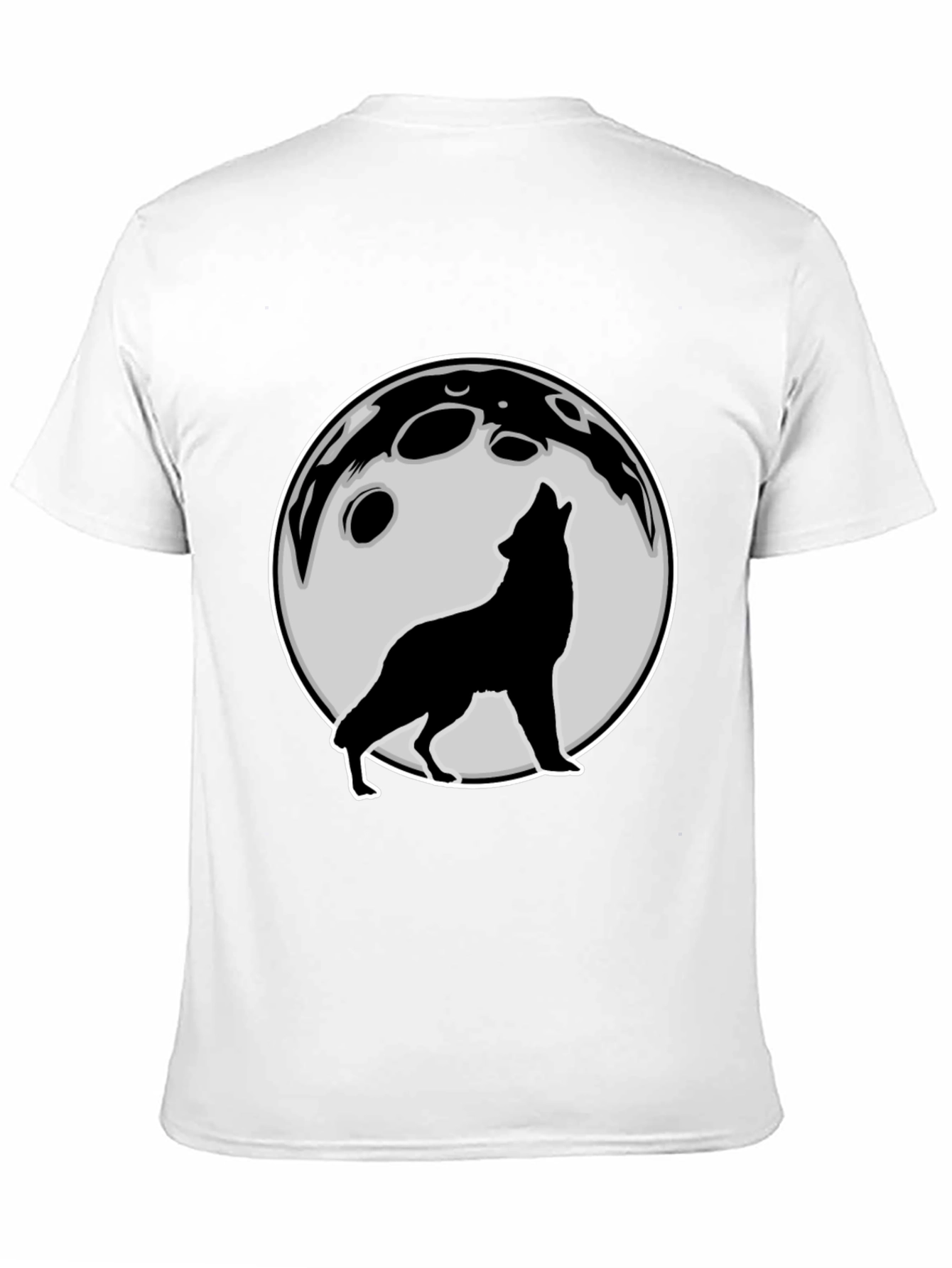 Wolf Howling at Moon Graphic Tee - Black
