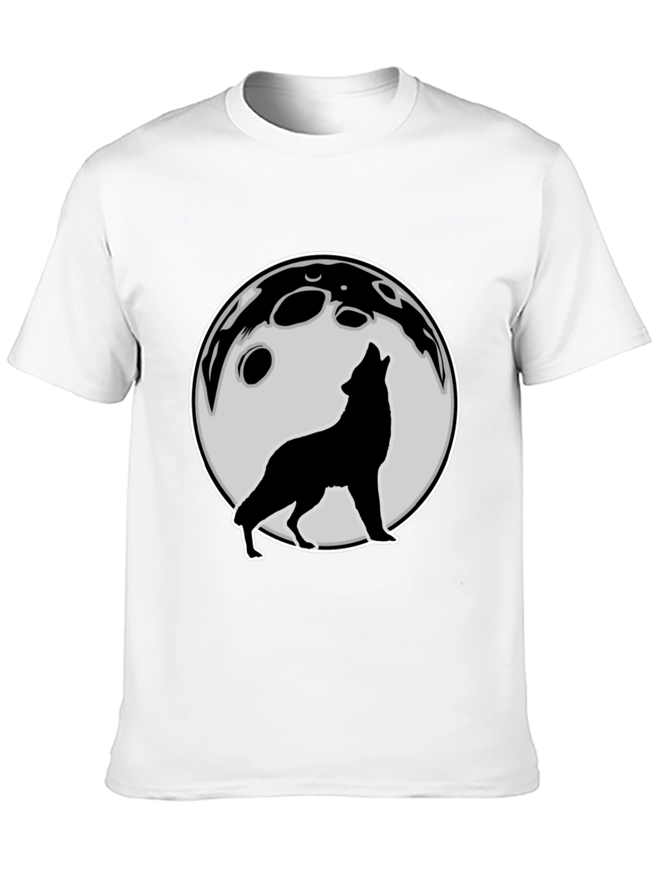 Wolf Howling at Moon Graphic Tee - Black