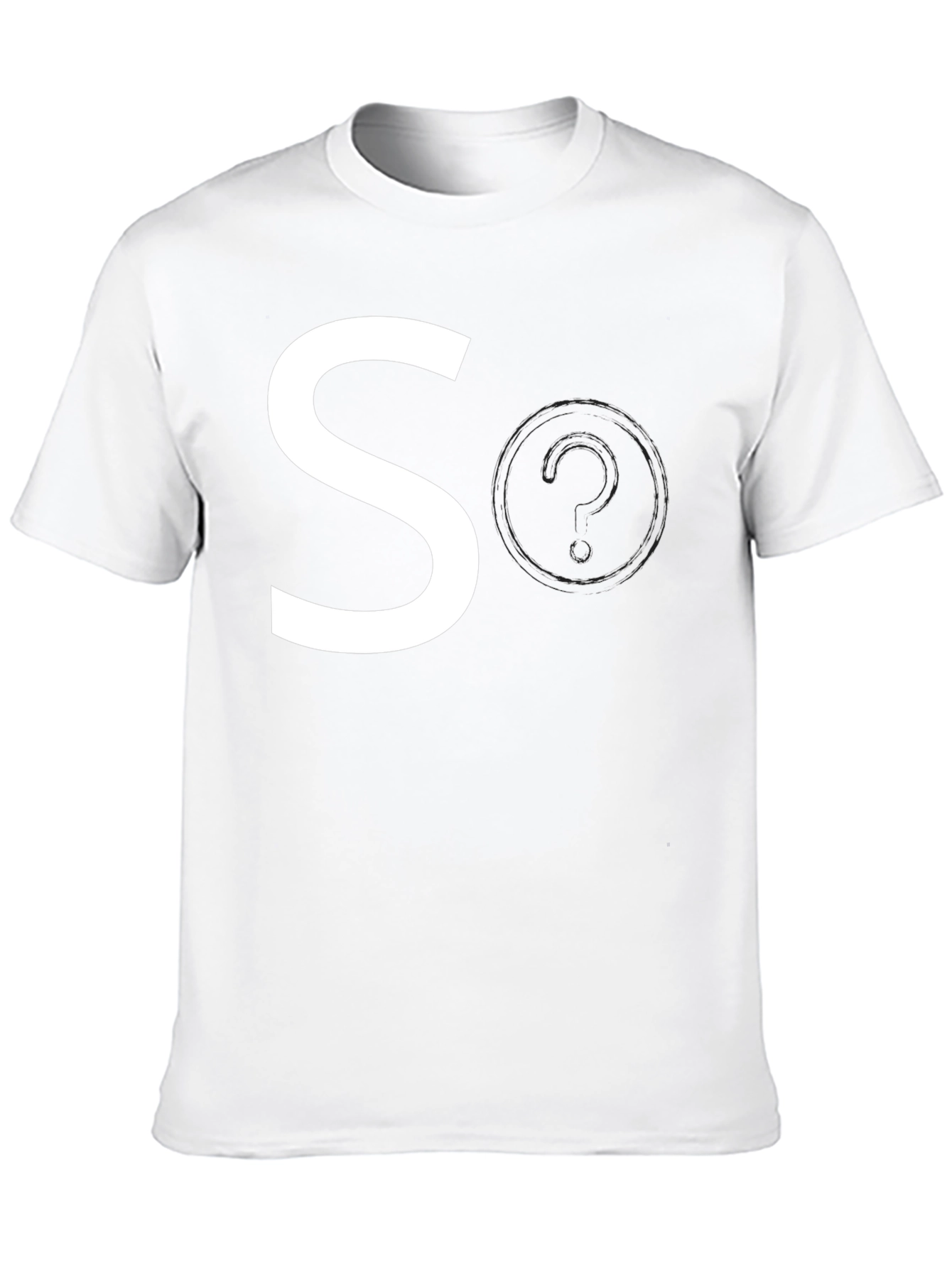 Mens Black Graphic Tee - White S