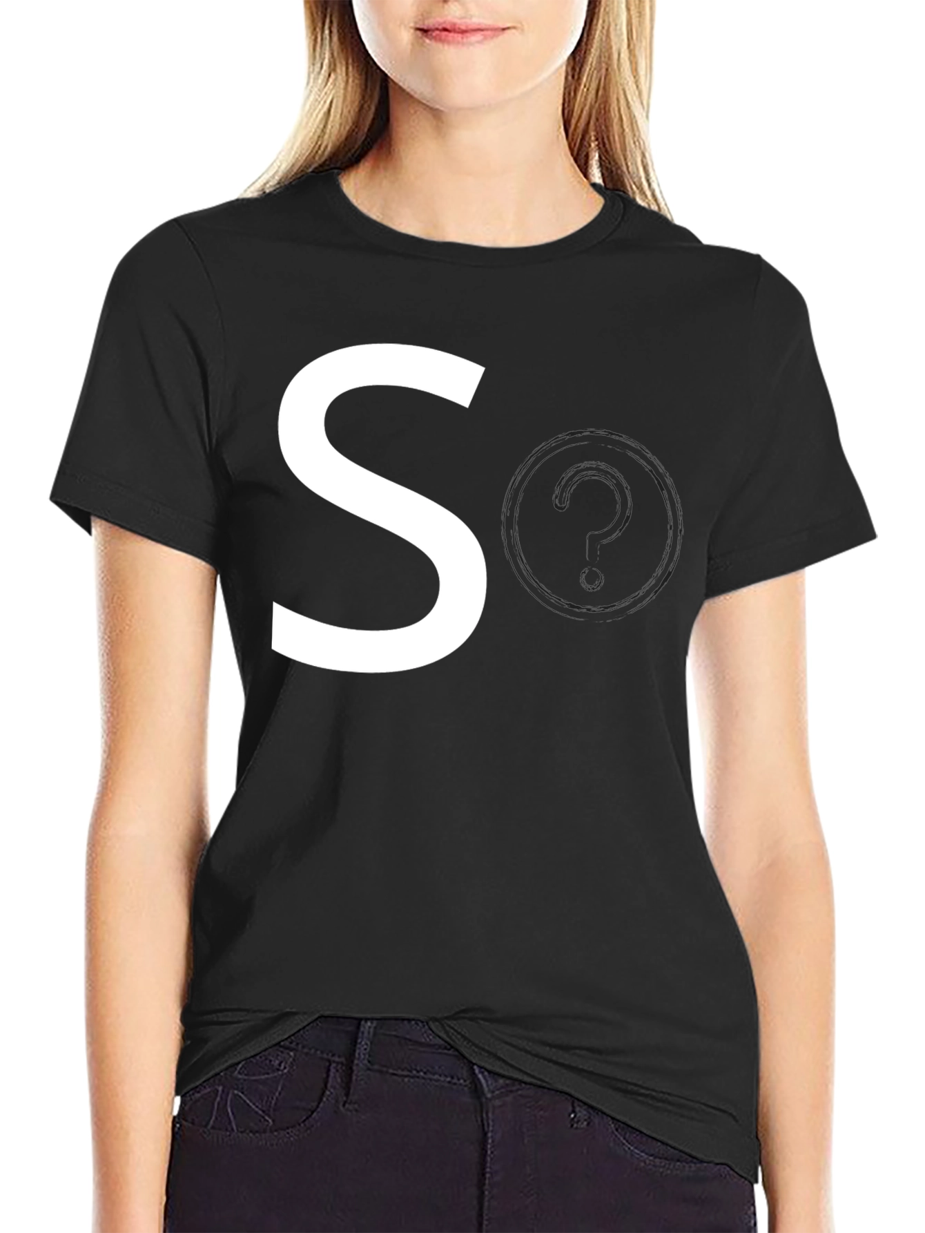 Mens Black Graphic Tee - White S