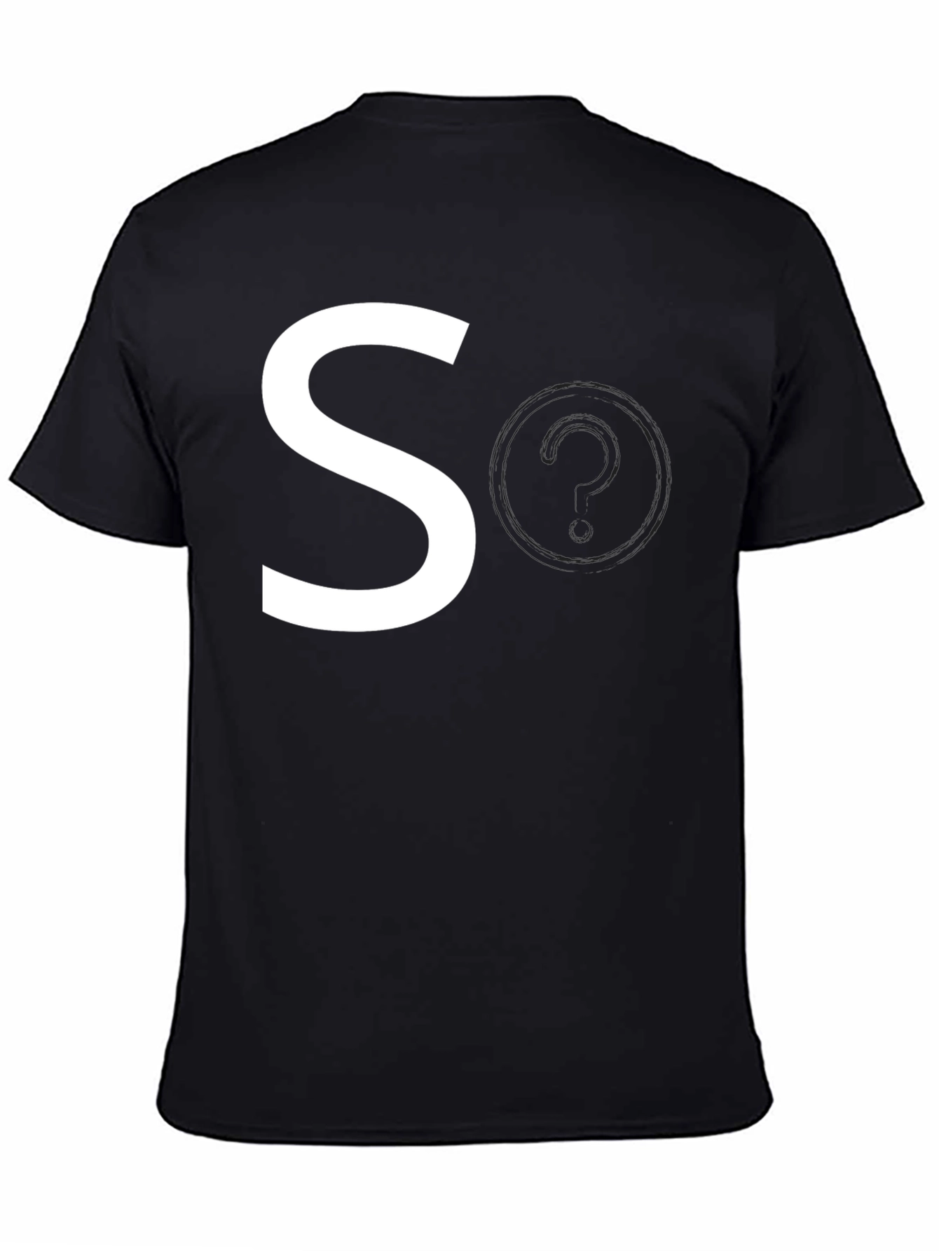 Mens Black Graphic Tee - White S