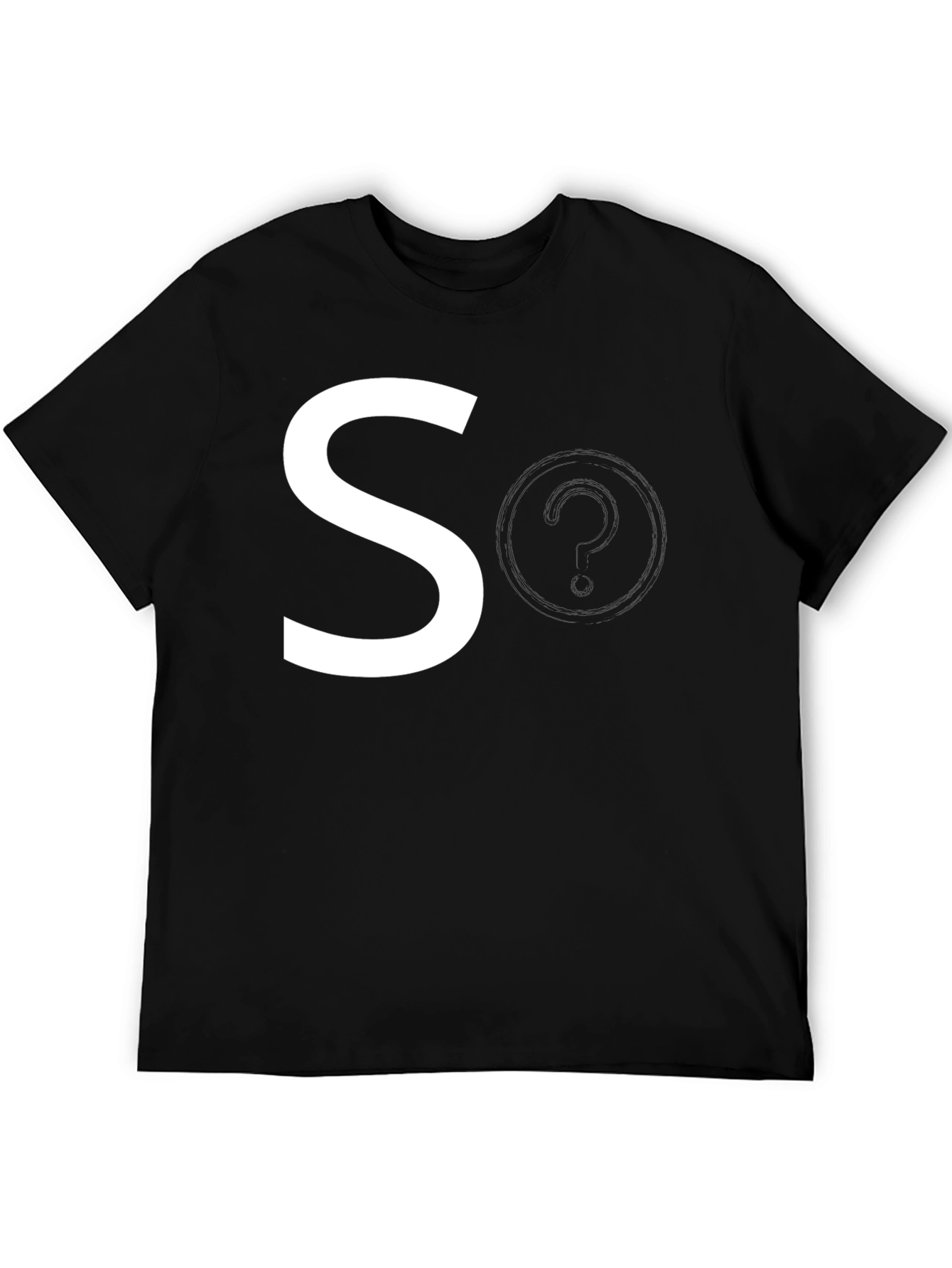 Mens Black Graphic Tee - White S