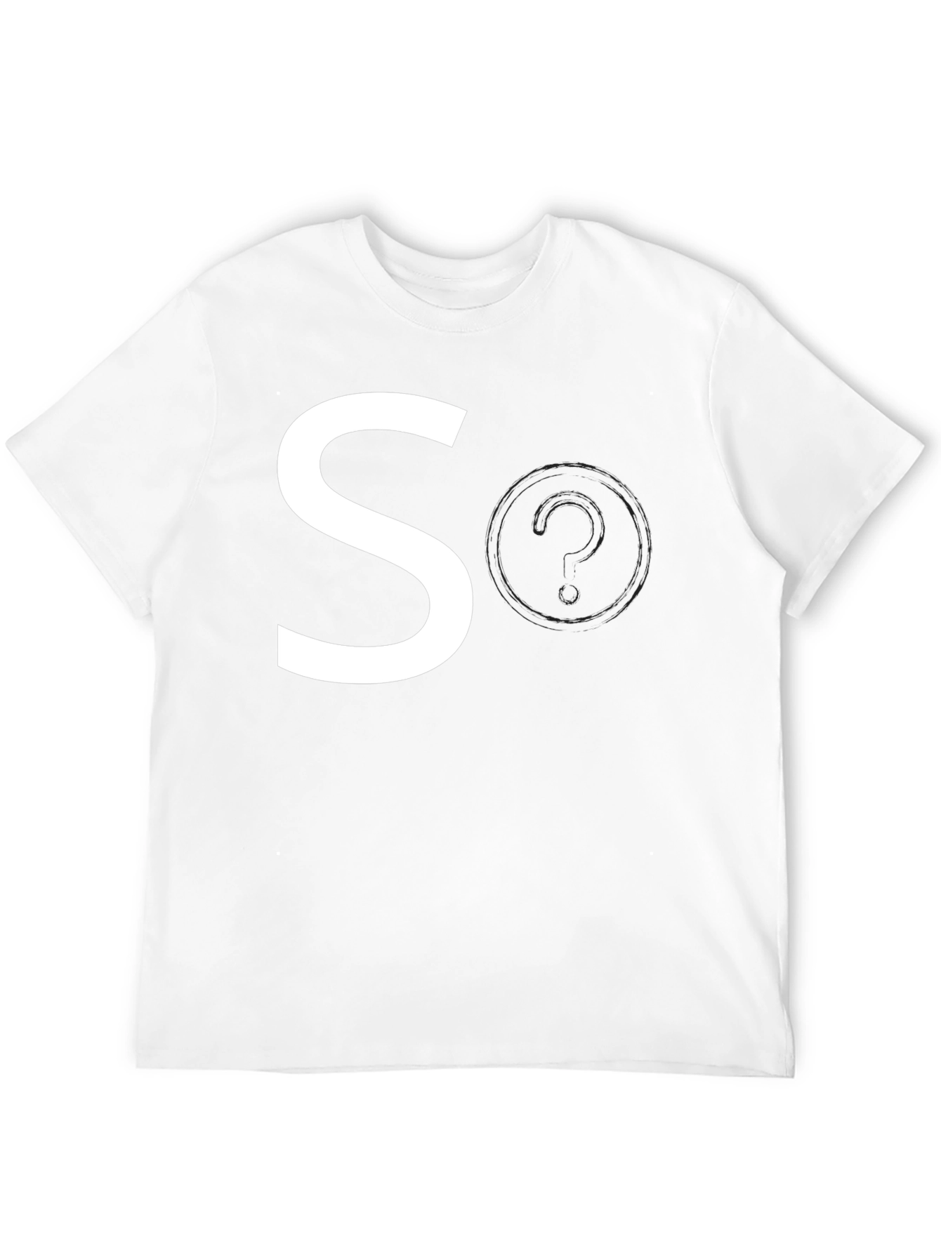 Mens Black Graphic Tee - White S