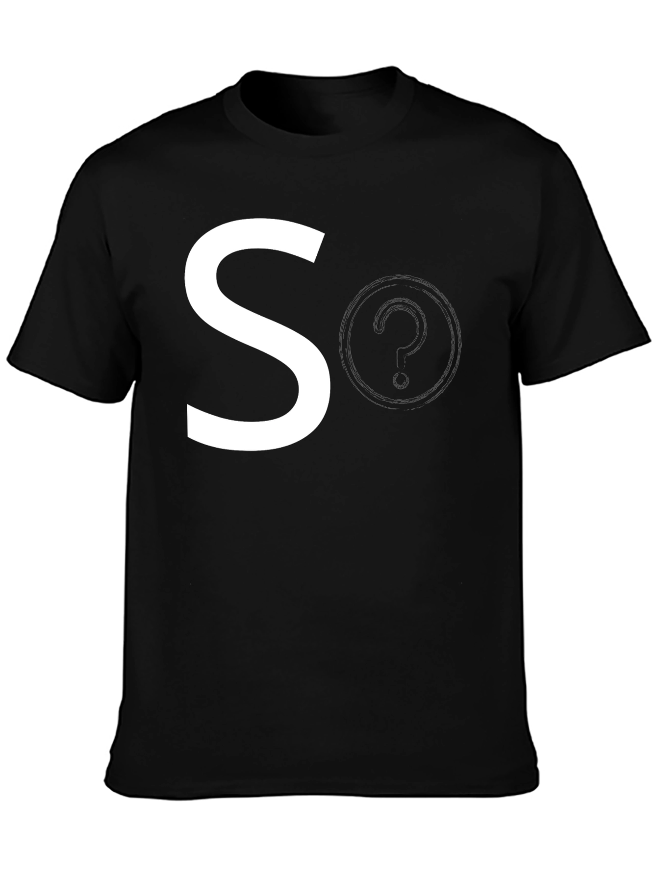 Mens Black Graphic Tee - White S