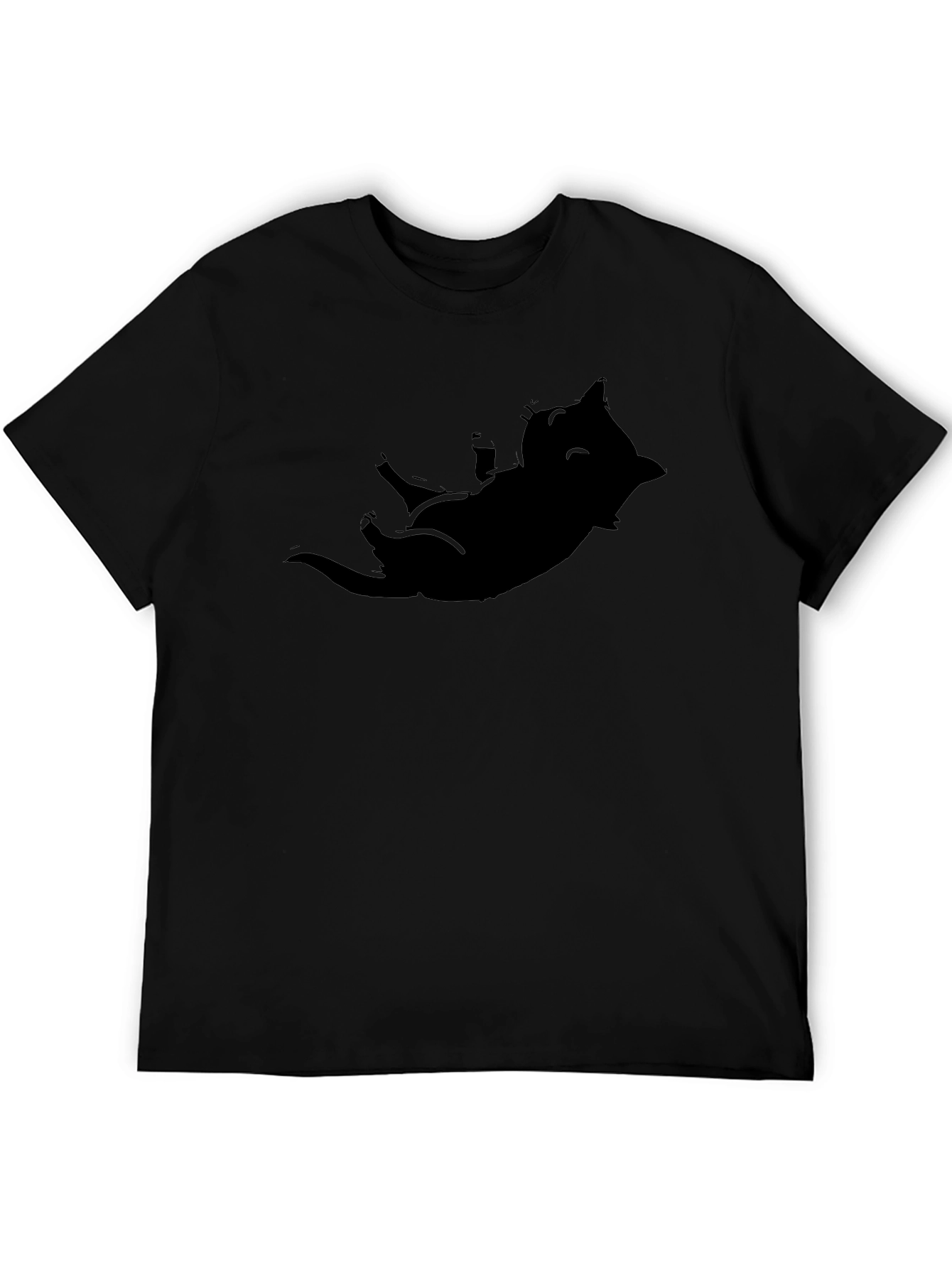 Cool Cat Silhouette Tee - Black