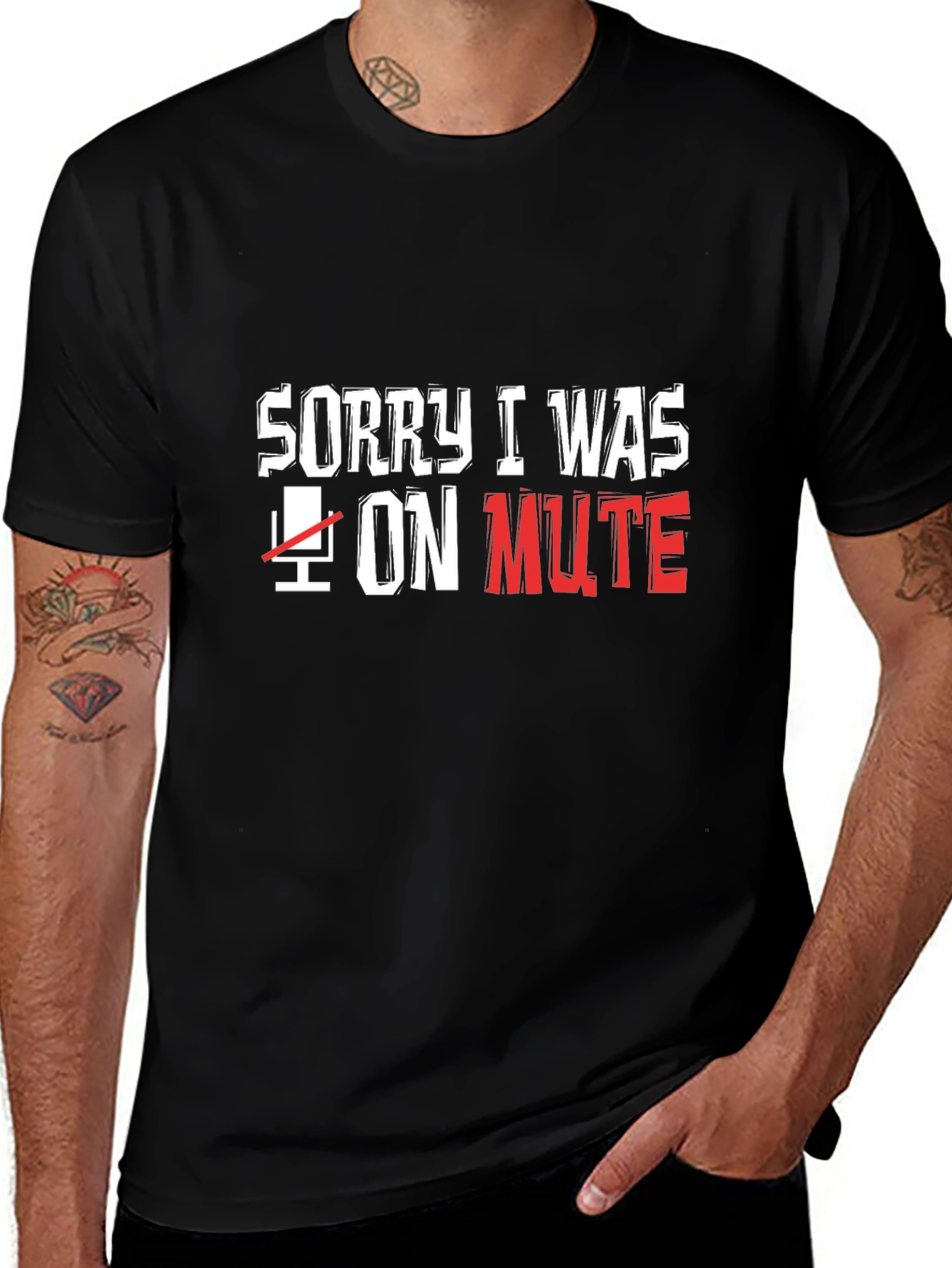 Sorry I Was on Mute Black T-Shirt