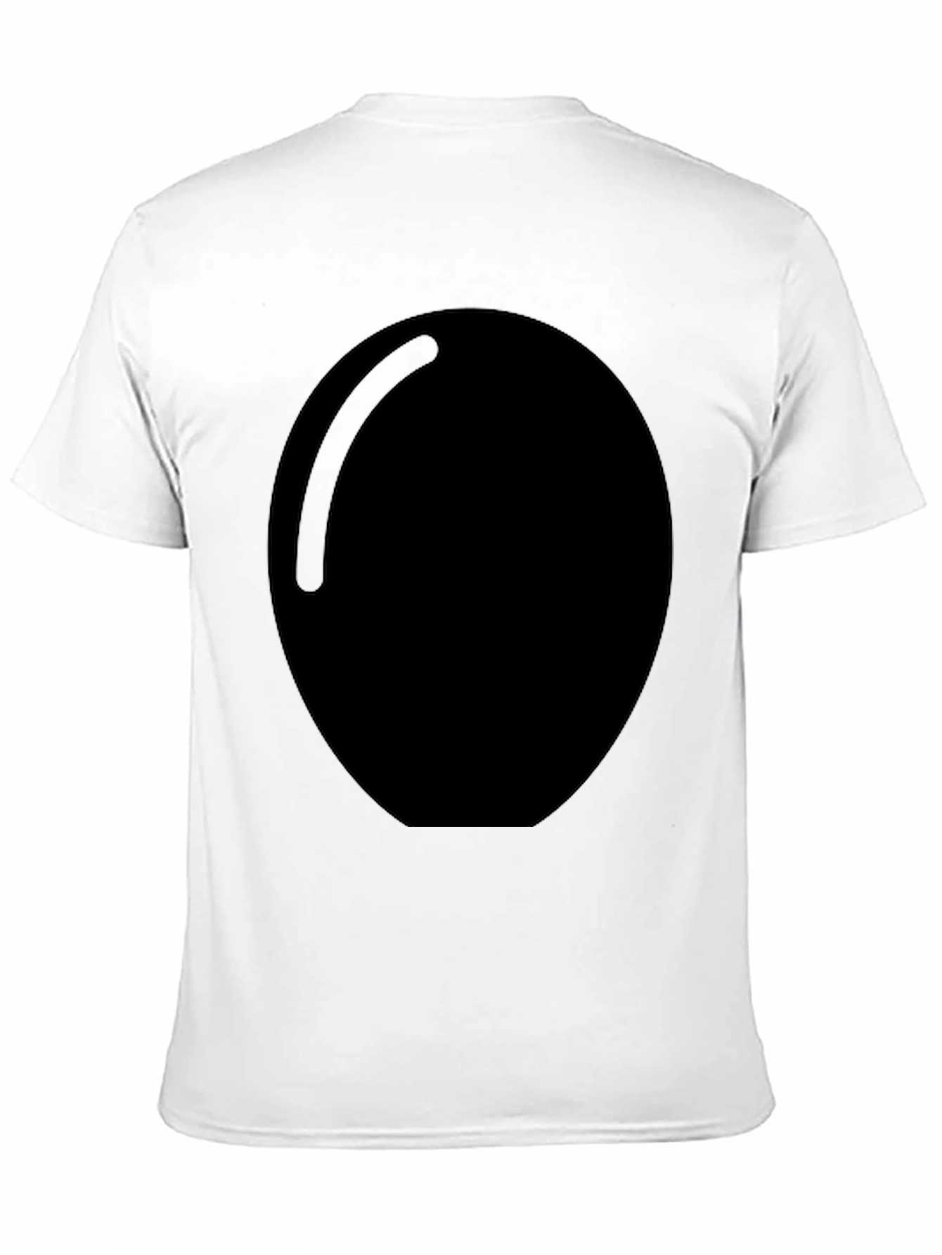 Mens Black Graphic Tee with Large Oval Design