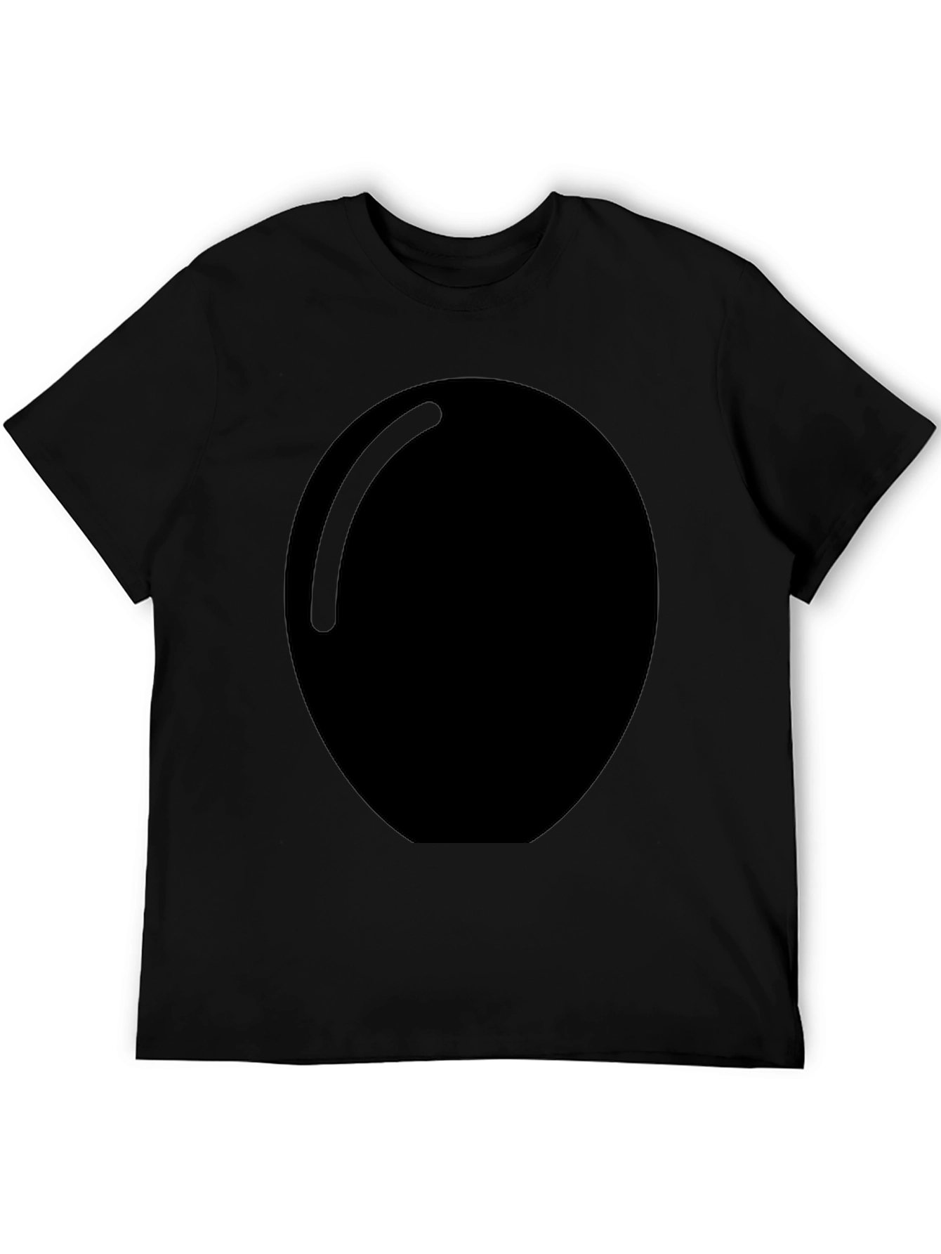 Mens Black Graphic Tee with Large Oval Design