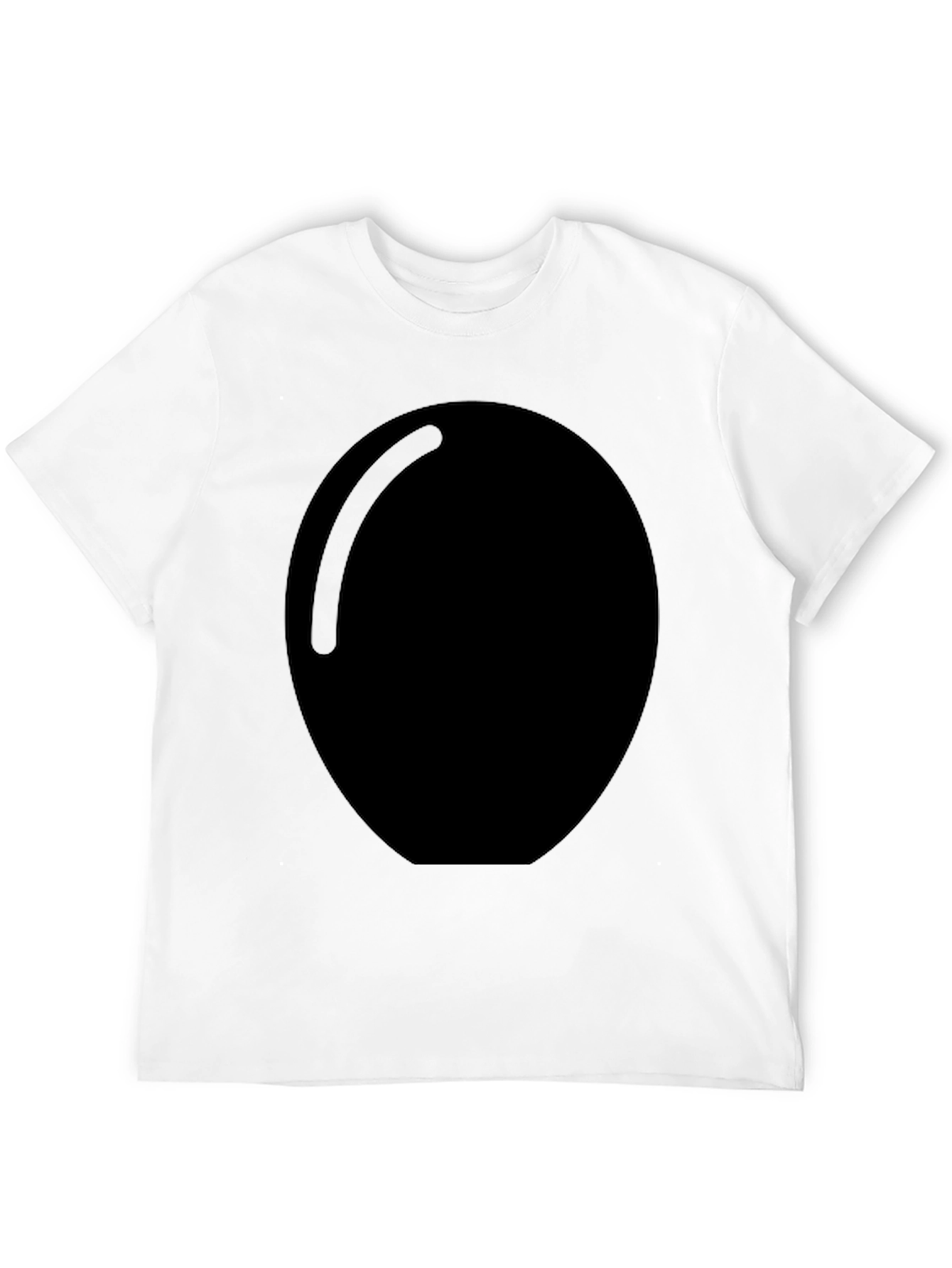 Mens Black Graphic Tee with Large Oval Design