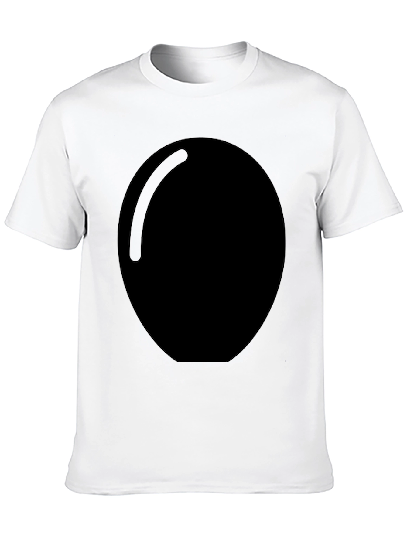 Mens Black Graphic Tee with Large Oval Design