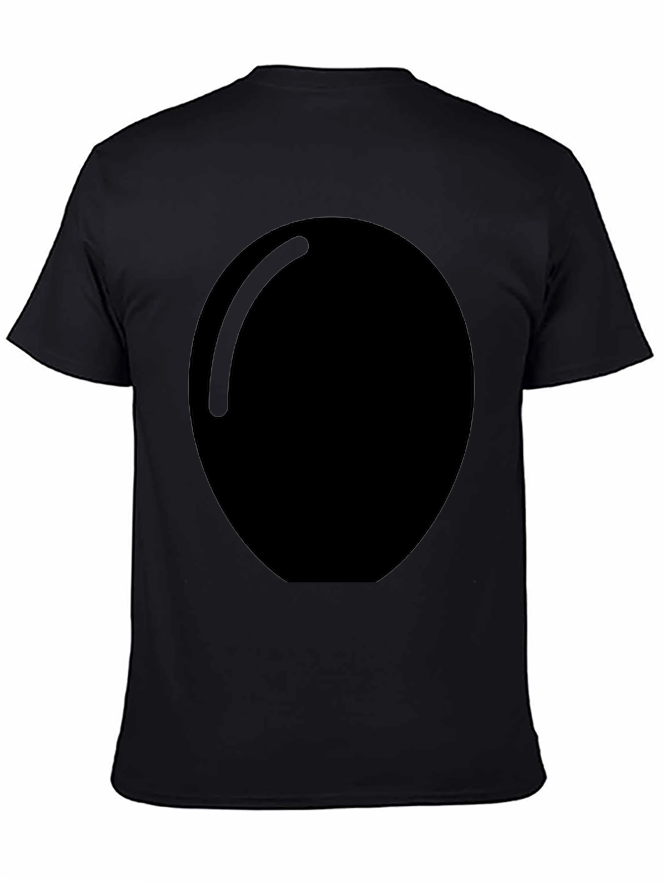 Mens Black Graphic Tee with Large Oval Design