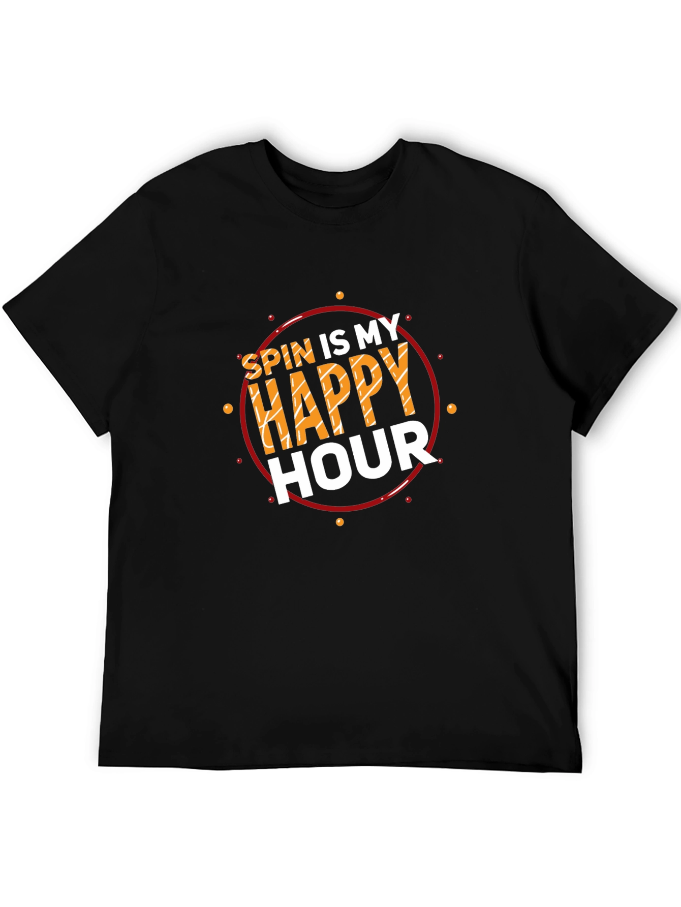 Spin is My Happy Hour Black T-Shirt