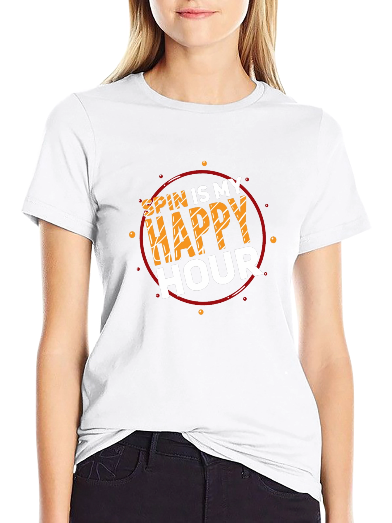 Spin is My Happy Hour Black T-Shirt