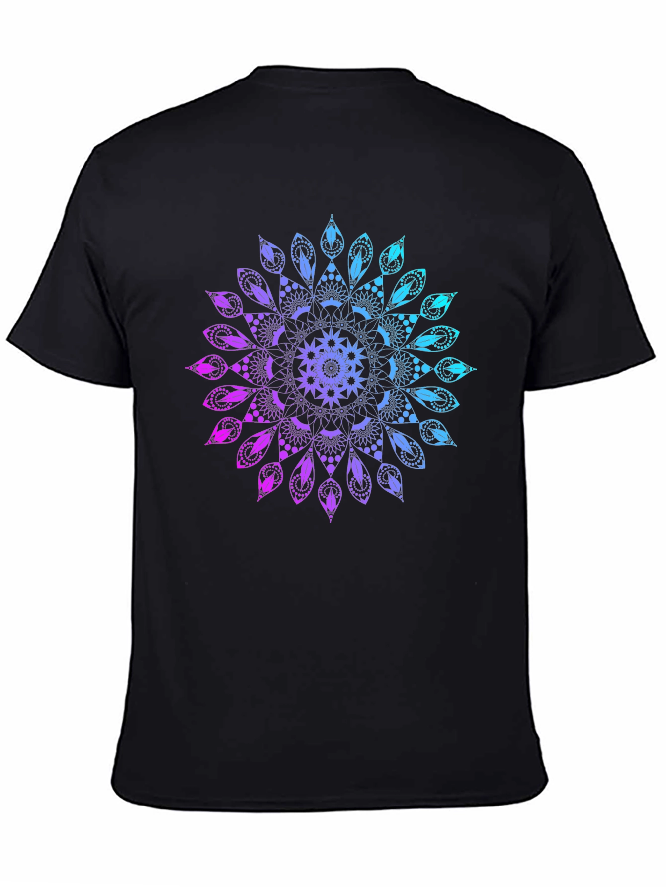 Mandala Gradient Graphic Black T-Shirt