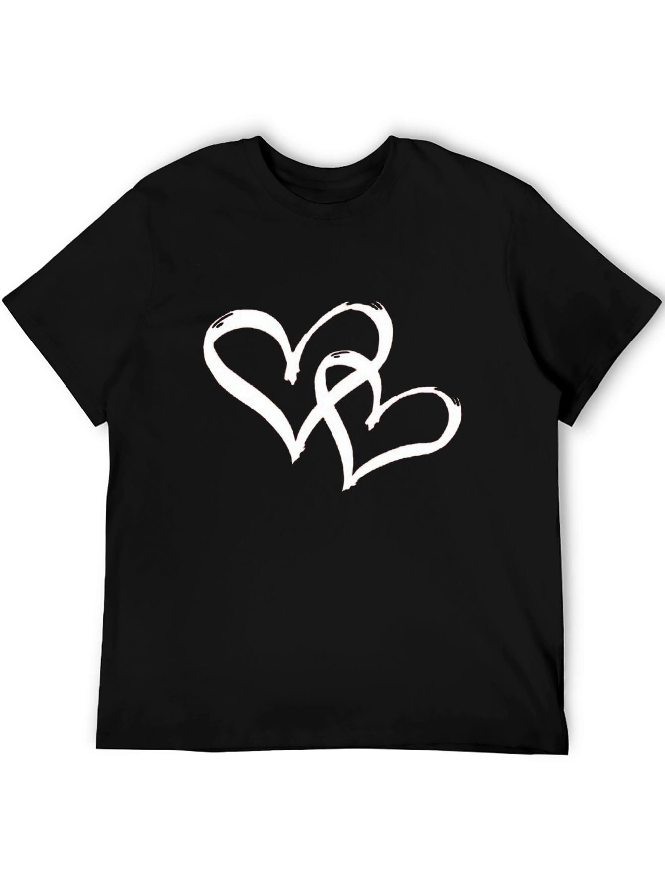 Heart Intertwined Graphic T-Shirt - Black