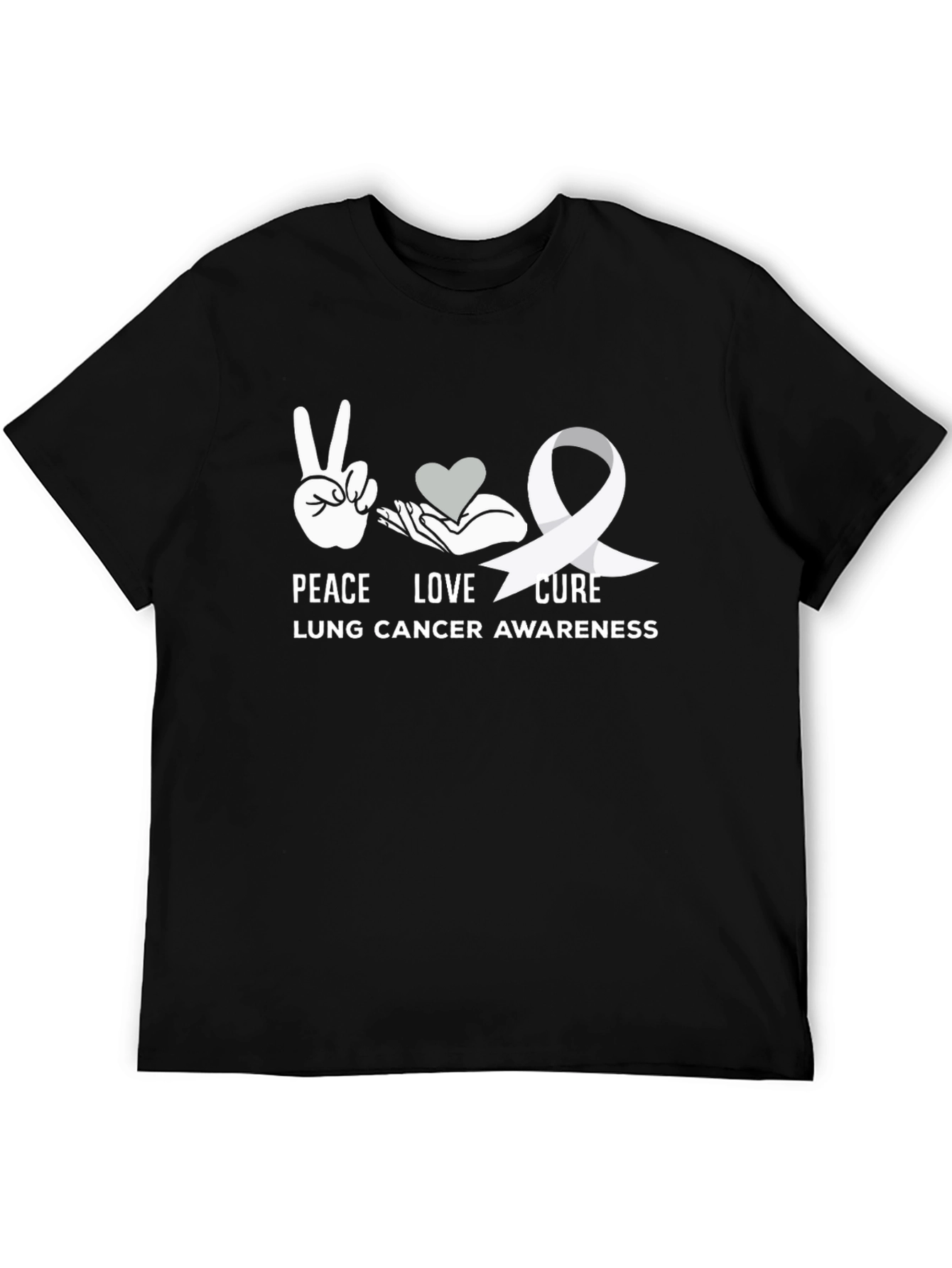 Peace Love Cure Lung Cancer Awareness T-Shirt
