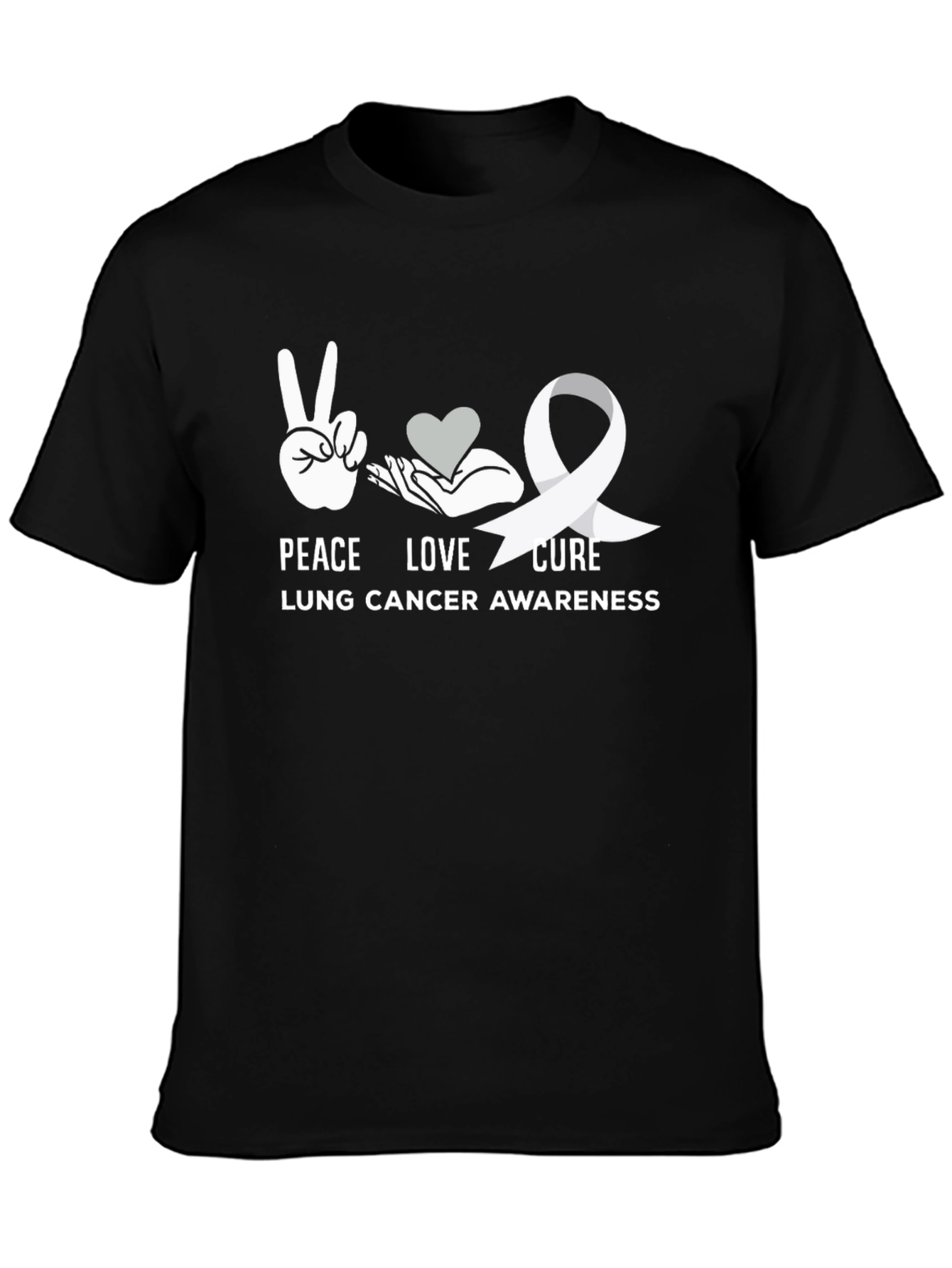 Peace Love Cure Lung Cancer Awareness T-Shirt
