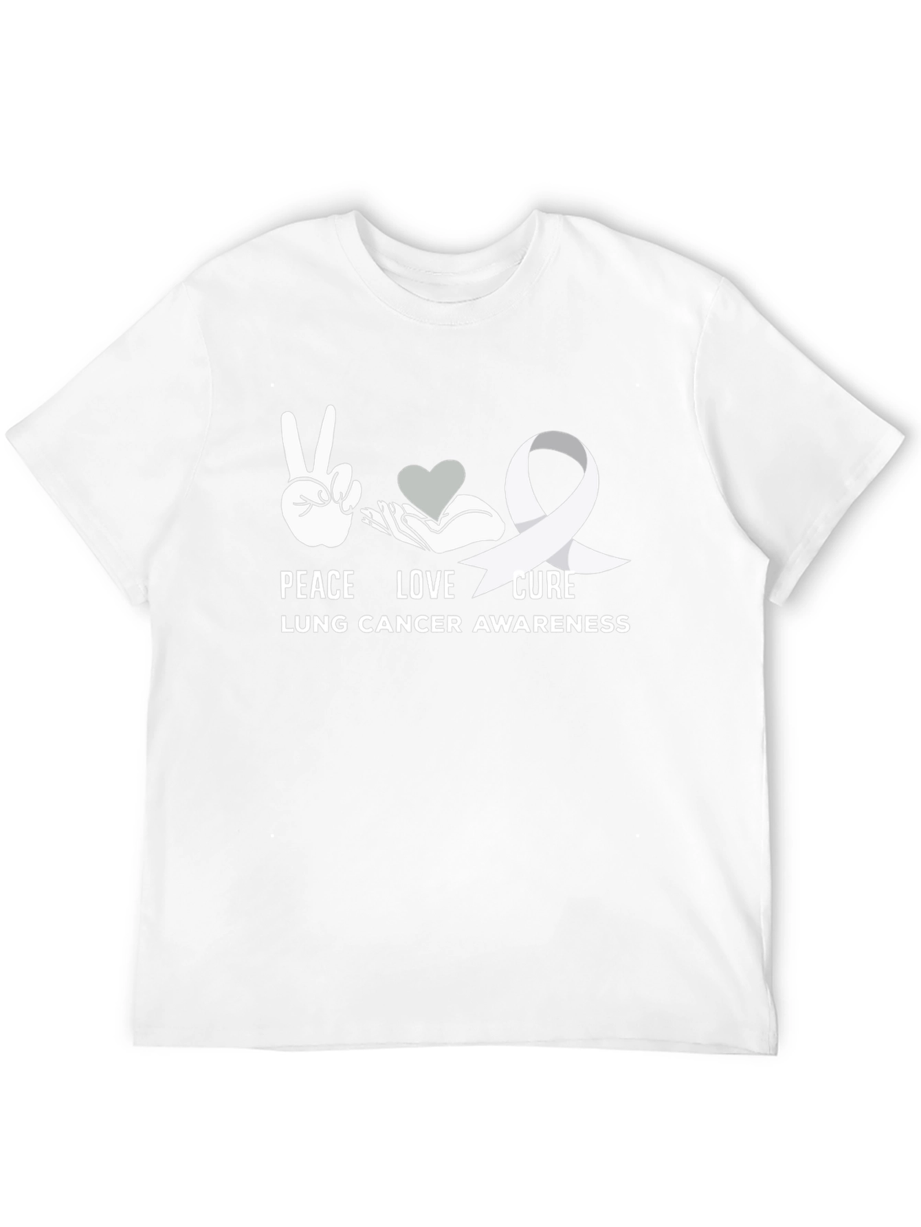 Peace Love Cure Lung Cancer Awareness T-Shirt