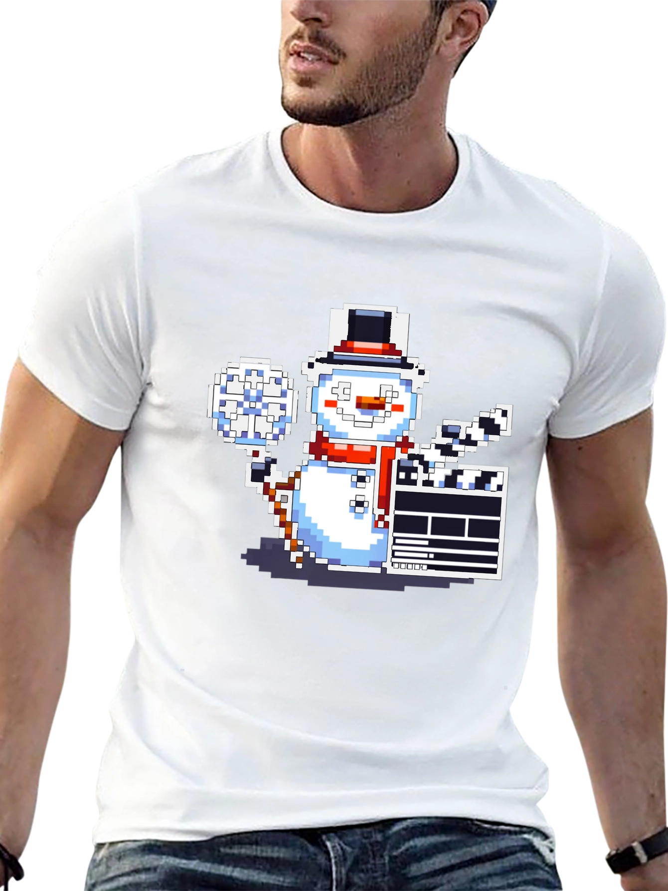 Pixel Snowman Filmmaker T-Shirt
