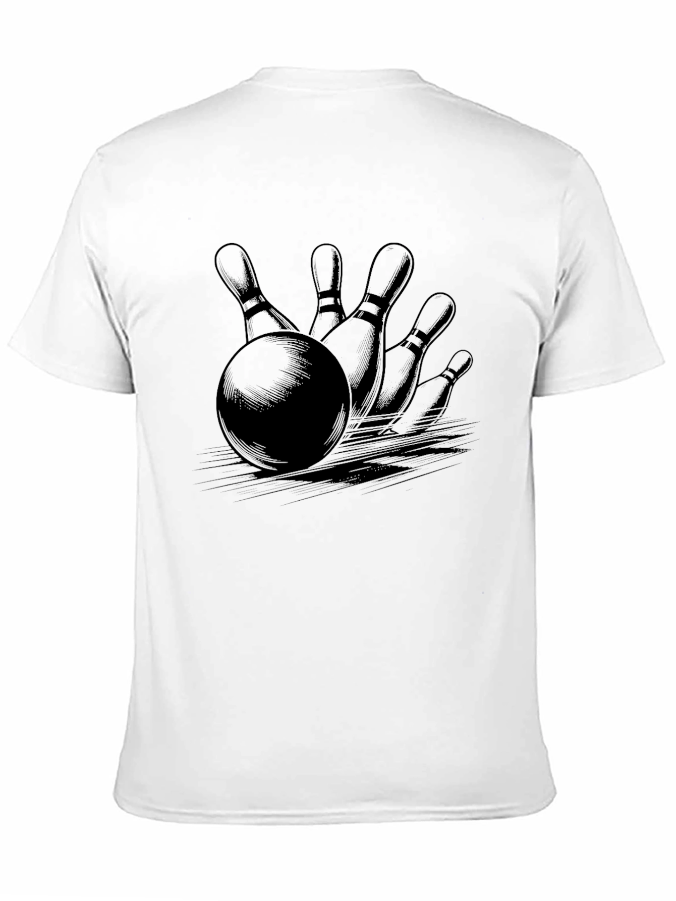 Bowling Strike Graphic Tee - Classic Black