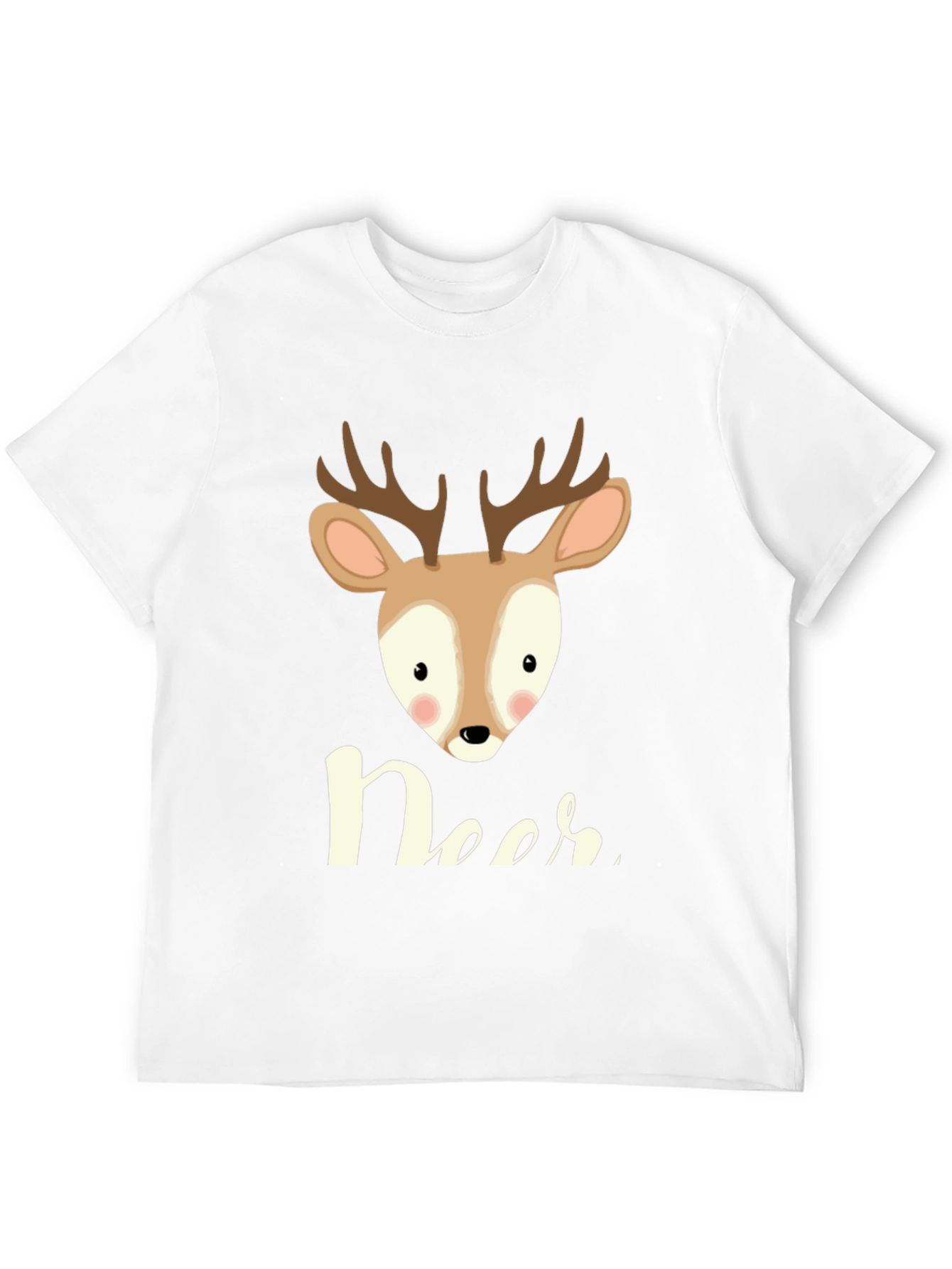 Cute Deer Graphic Tee - Mens Black T-Shirt