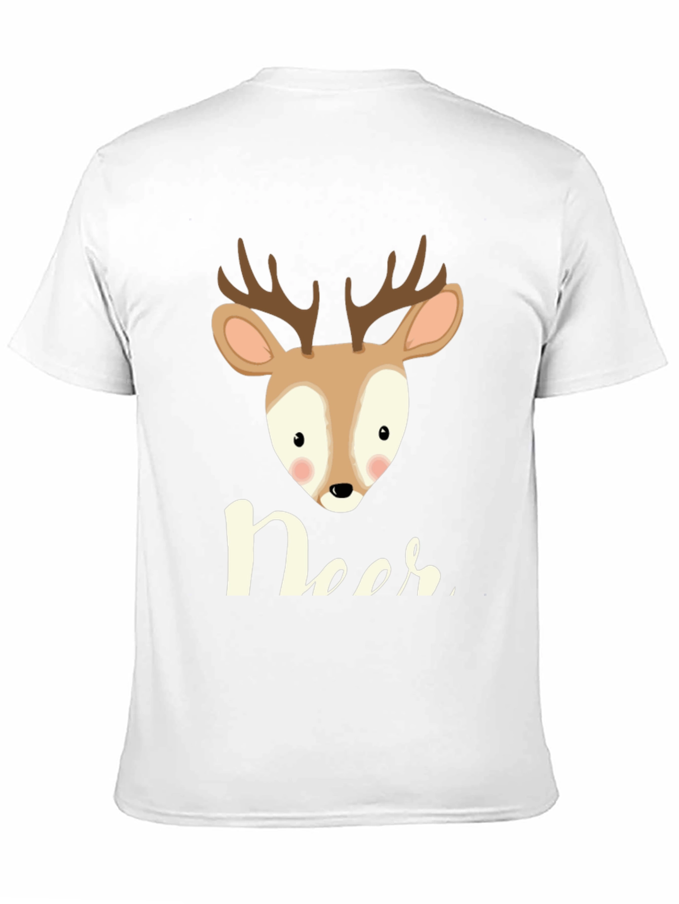 Cute Deer Graphic Tee - Mens Black T-Shirt
