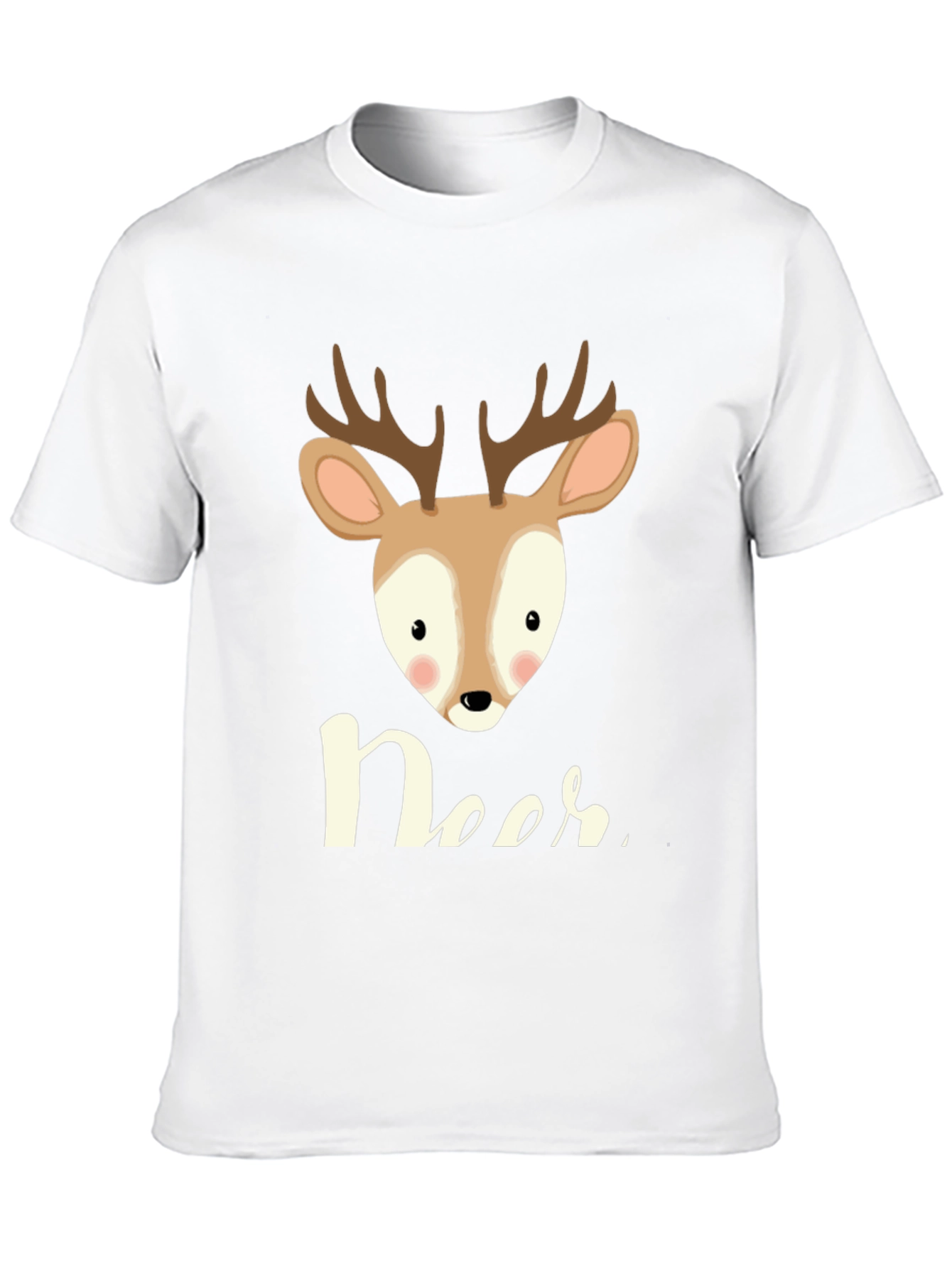 Cute Deer Graphic Tee - Mens Black T-Shirt