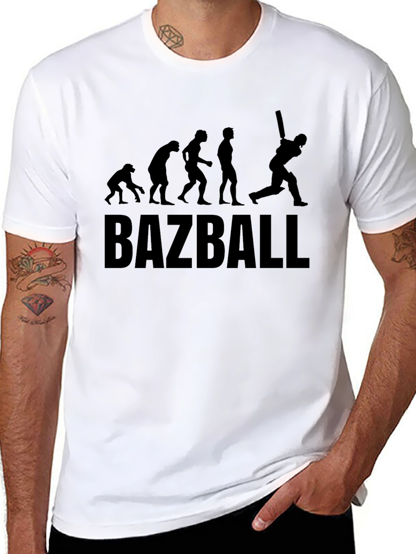 BAZBALL Evolution T-Shirt - Cricket Fan Apparel