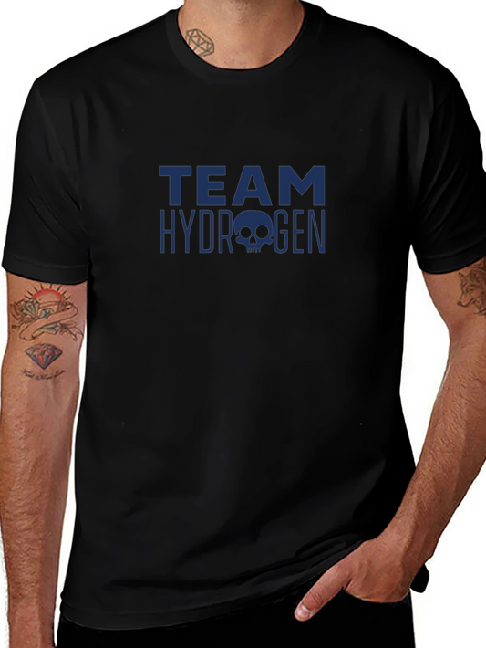 Team Hydrogen Skull Graphic Black T-Shirt
