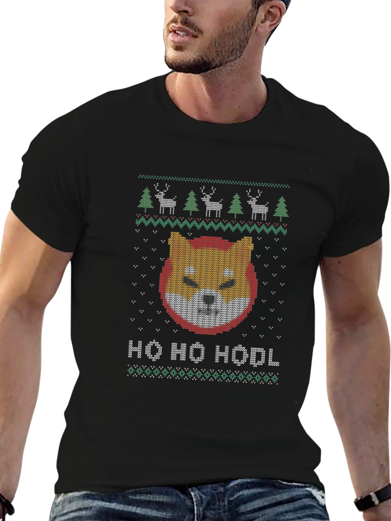 Shiba Inu HODL Ugly Christmas Sweater T-Shirt